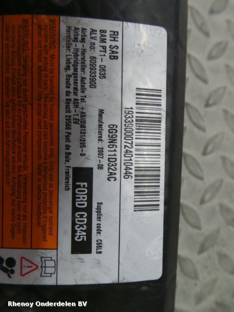 View Auto part AIRBAG RECHTS FORD MONDEO 2007