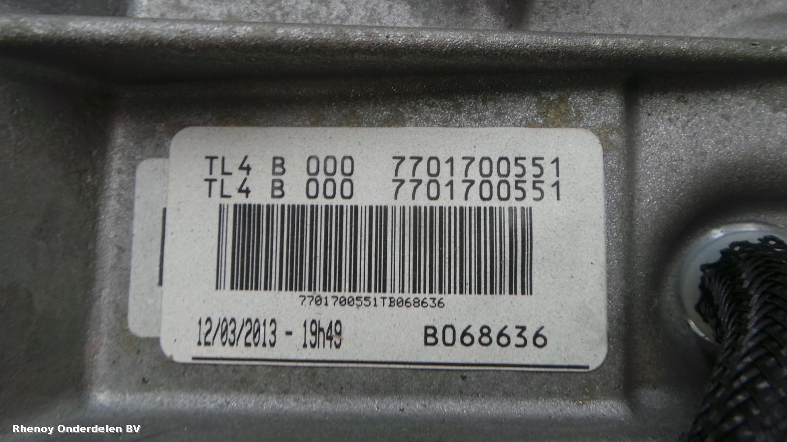 2013 RENAULT KANGOO TRANSMISSIE / VERSNELLINGSBAK View Auto part TRANSMISSIE / VERSNELLINGSBAK RENAULT KANGOO 2013