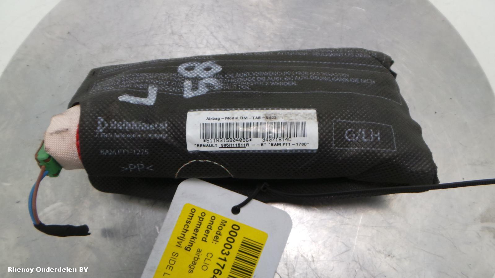 2013 RENAULT CLIO AIRBAG LINKS View Auto part AIRBAG LINKS RENAULT CLIO 2013