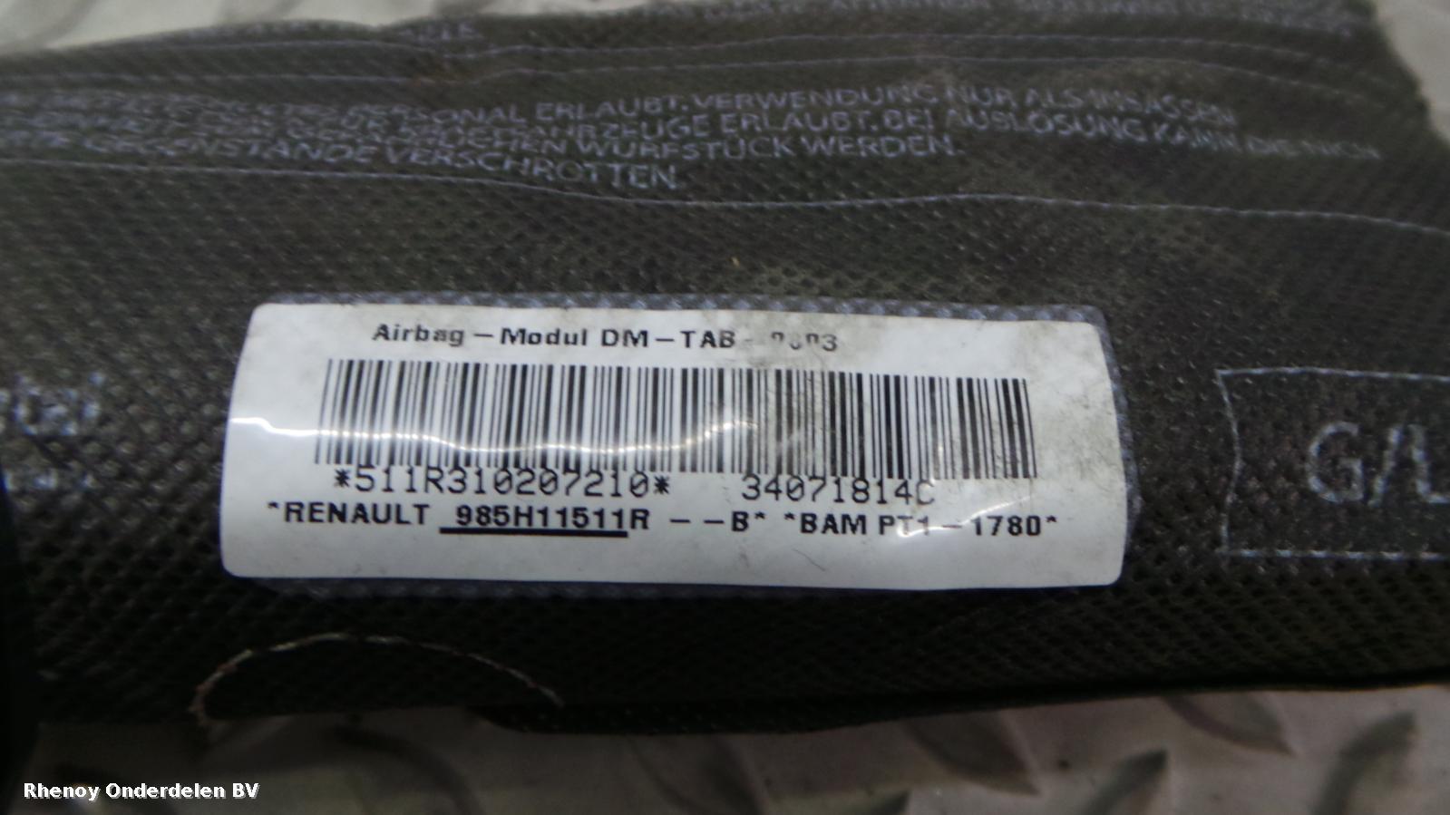 2013 RENAULT CLIO AIRBAG LINKS View Auto part AIRBAG LINKS RENAULT CLIO 2013