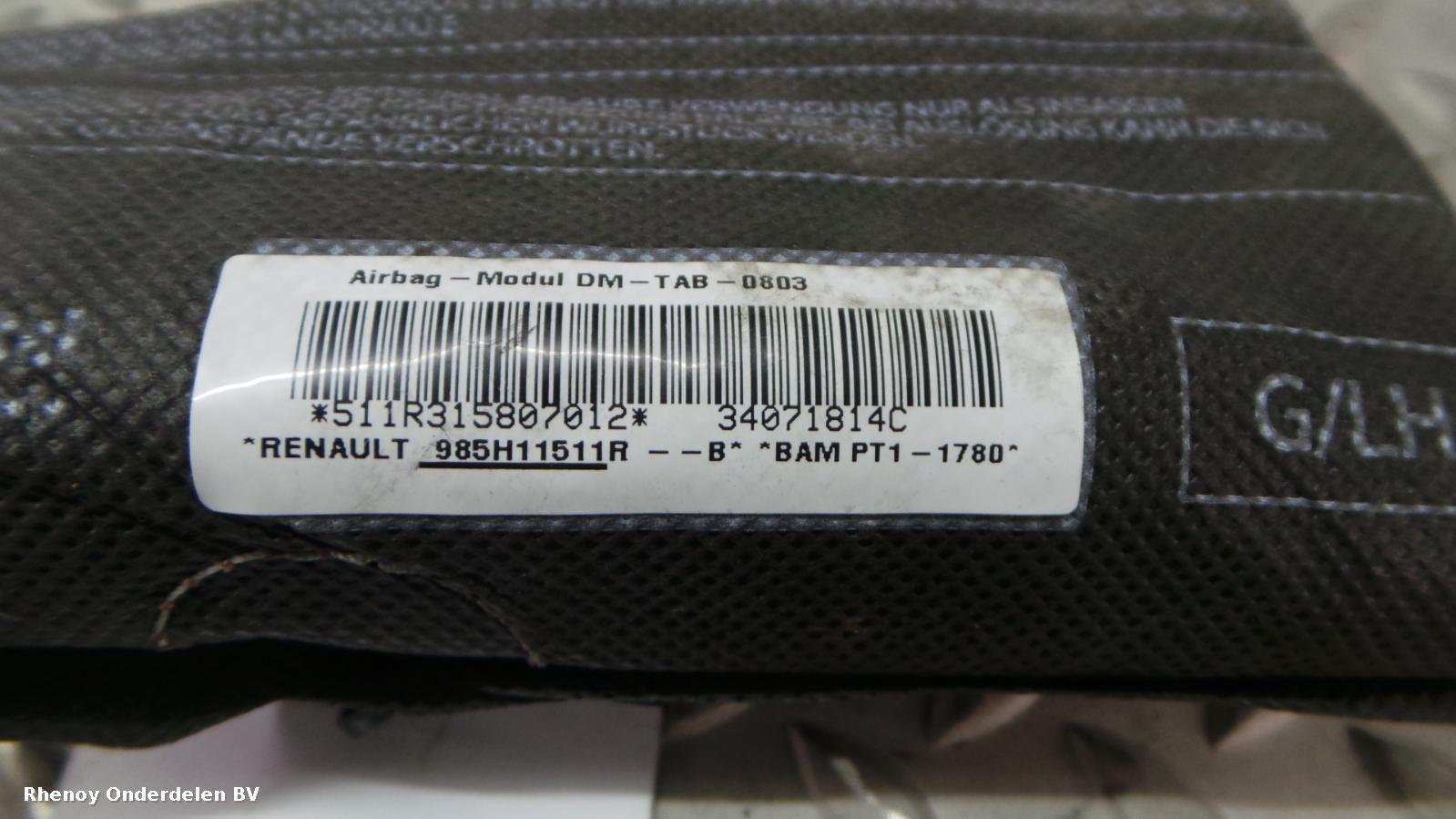 2013 RENAULT CLIO AIRBAG LINKS View Auto part AIRBAG LINKS RENAULT CLIO 2013