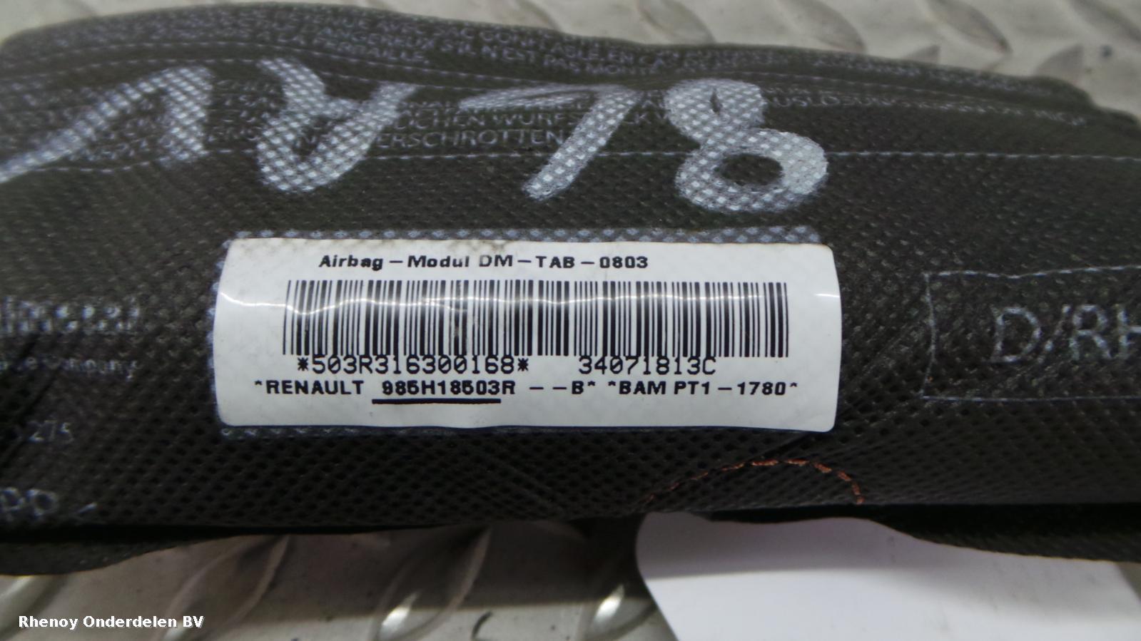 View Auto part AIRBAG RECHTS RENAULT CLIO 2013