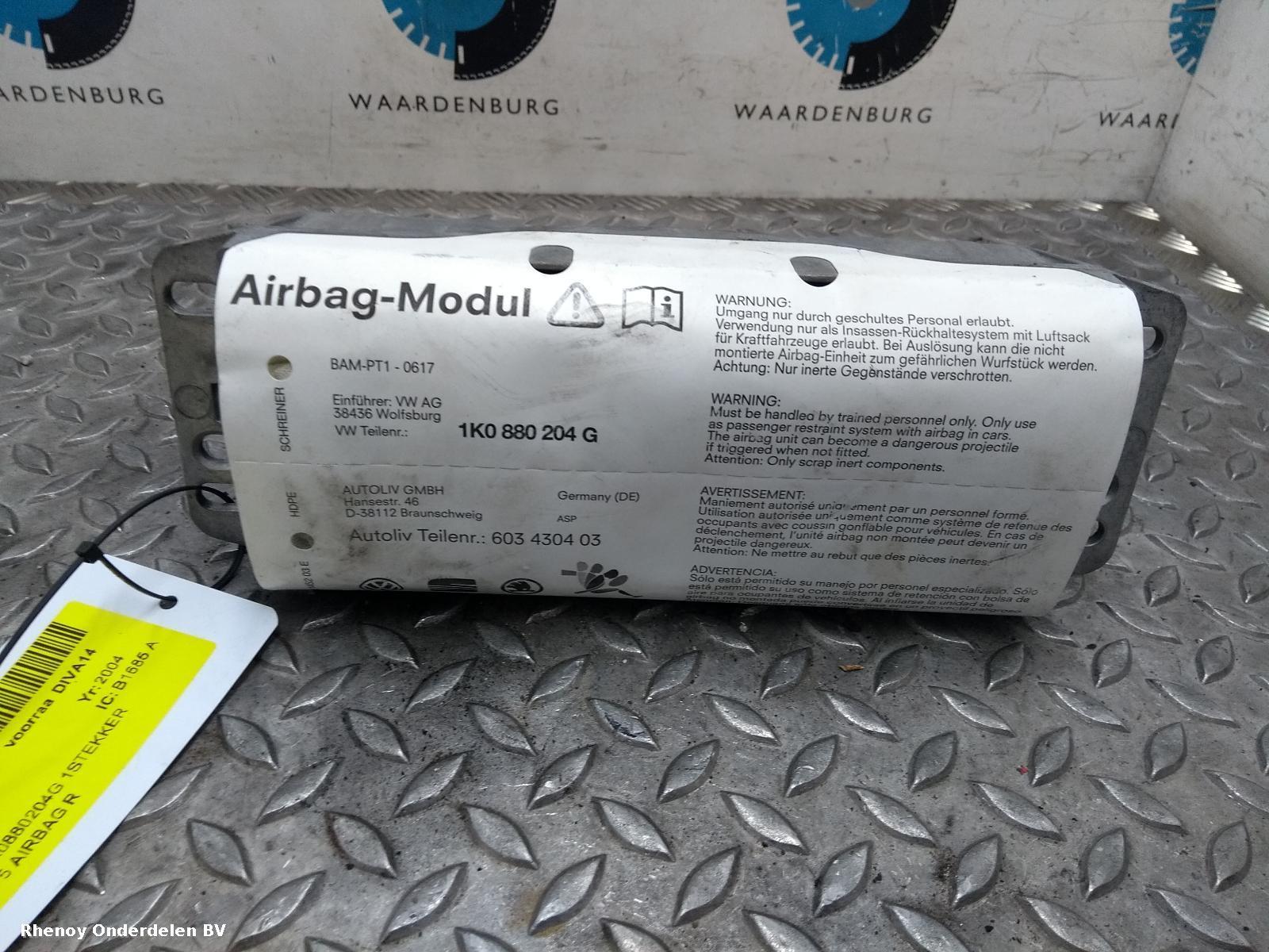 View Auto part AIRBAG RECHTS VOLKSWAGEN GOLF 2004