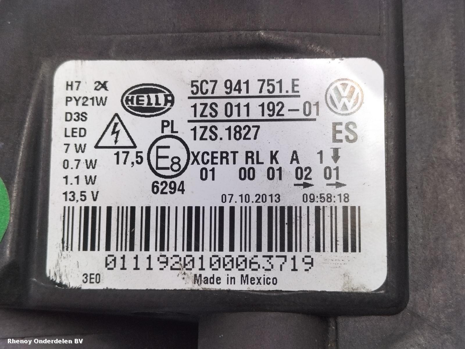 2013 VOLKSWAGEN JETTA KOPLAMP L View Auto part KOPLAMP L VOLKSWAGEN JETTA 2013