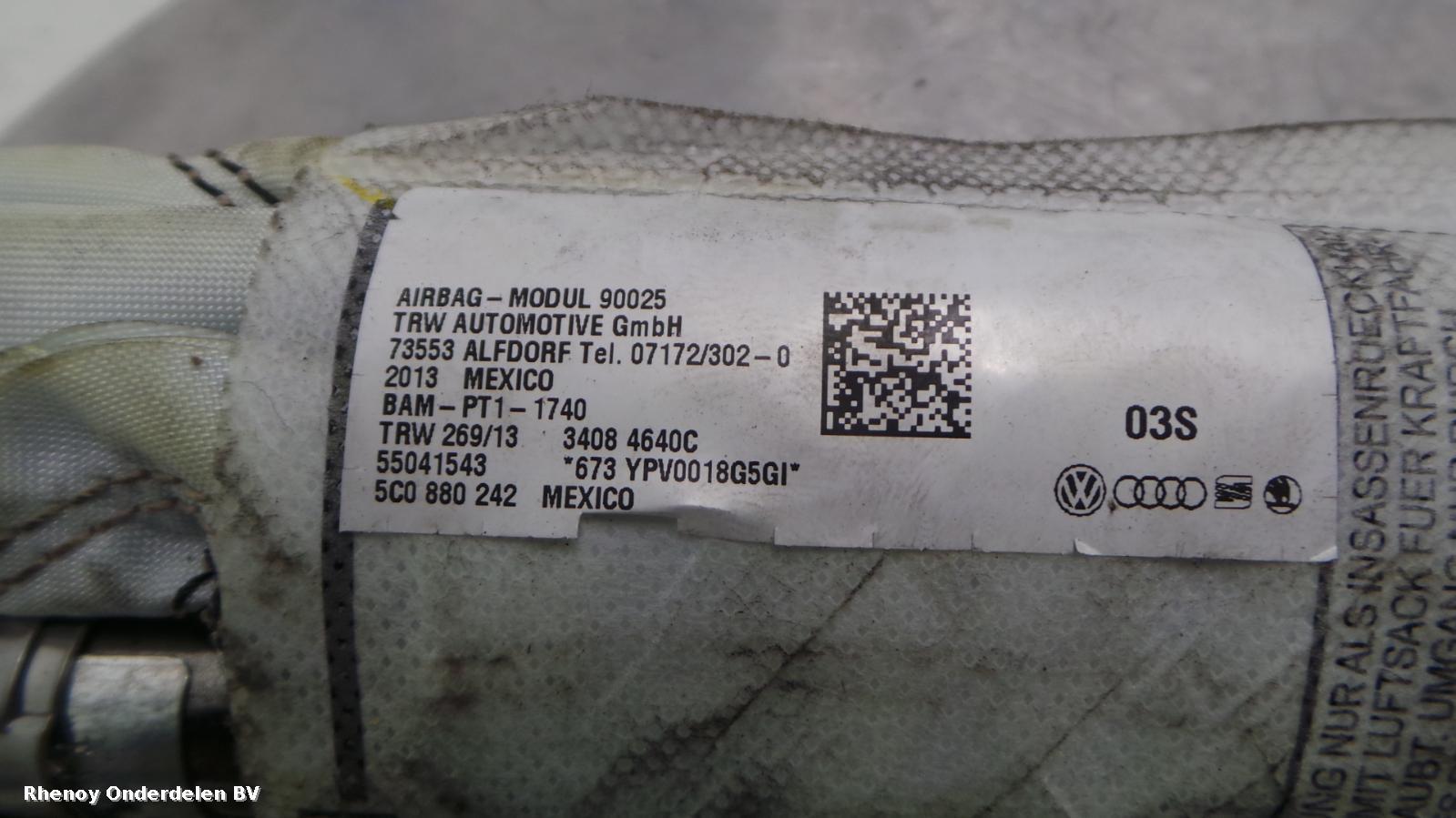 View Auto part AIRBAG RECHTS VOLKSWAGEN JETTA 2013