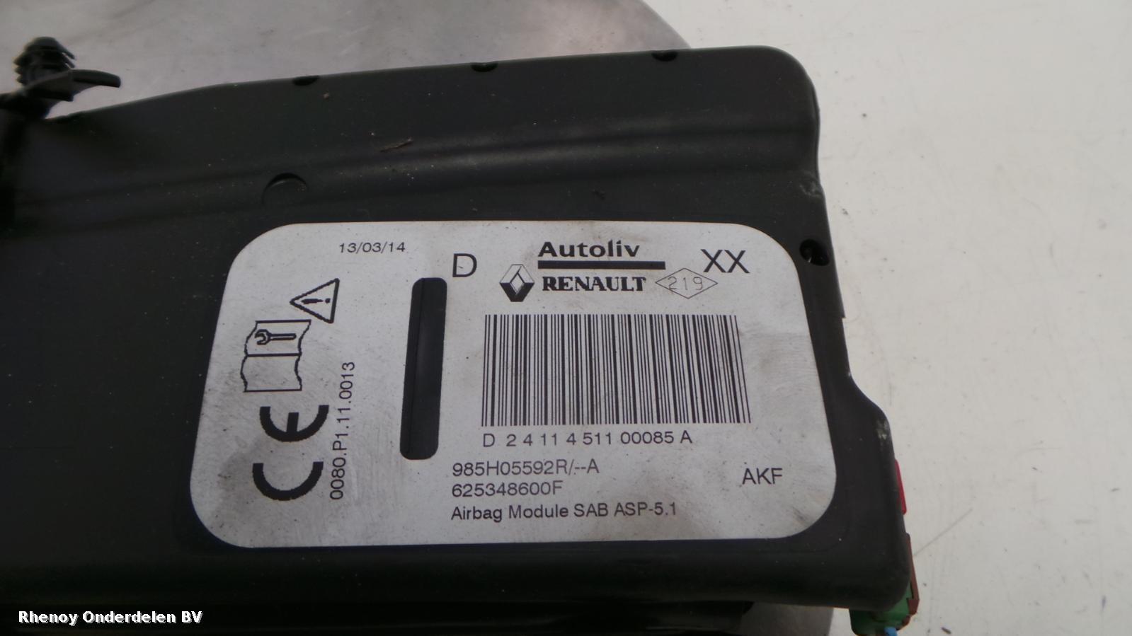 2014 RENAULT CLIO AIRBAG RECHTS View Auto part AIRBAG RECHTS RENAULT CLIO 2014