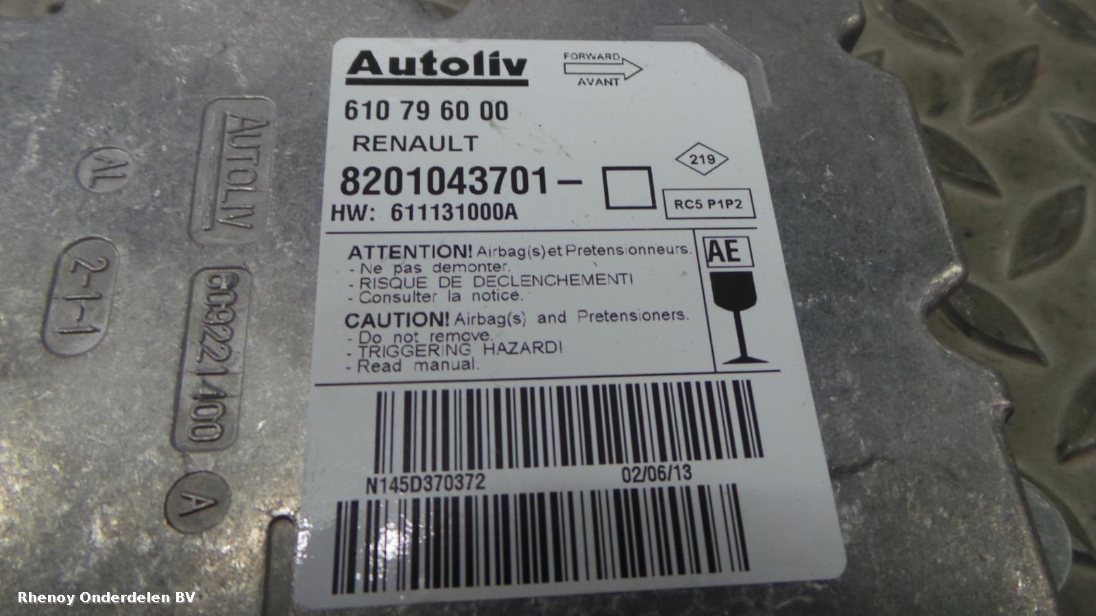 View Auto part AIRBAG SET RENAULT CLIO 2013