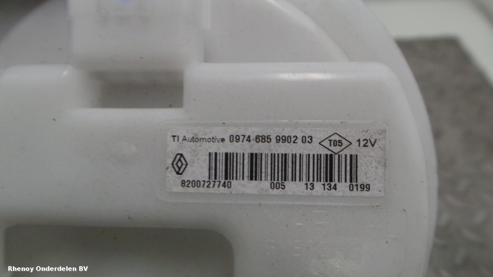 2013 RENAULT CLIO BRANDSTOF POMP (IN TANK) View Auto part BRANDSTOF POMP (IN TANK) RENAULT CLIO 2013