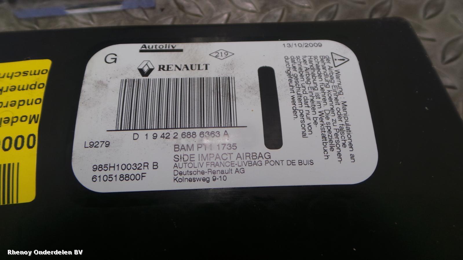 View Auto part L Air Bag RENAULT MEGANE 2013