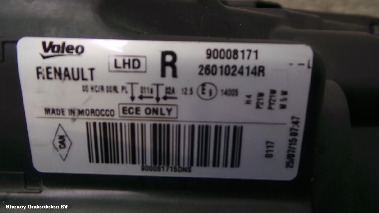 2015 DACIA DOKKER KOPLAMP R View Auto part KOPLAMP R DACIA DOKKER 2015