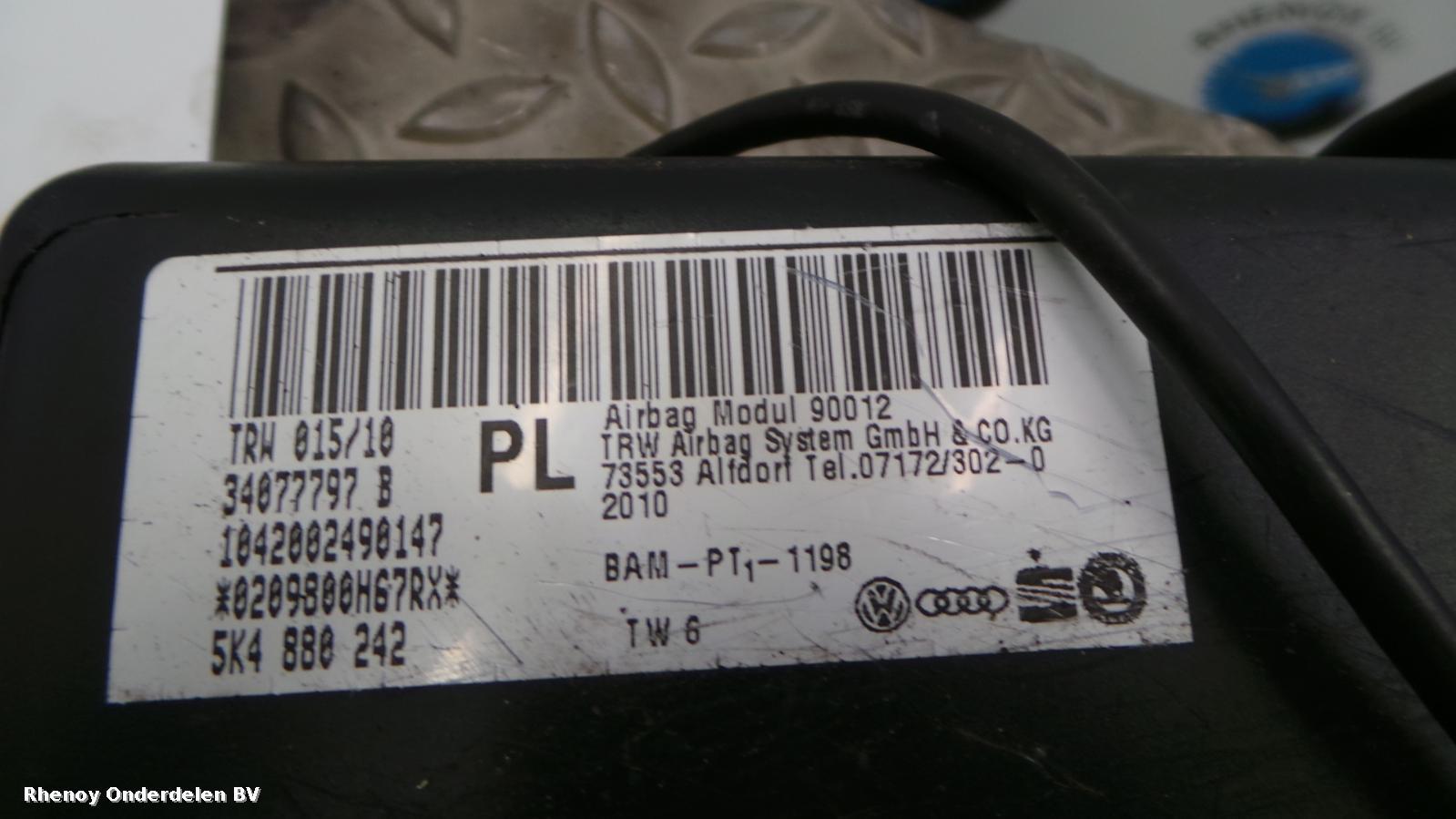 View Auto part R Air Bag VOLKSWAGEN GOLF 2010