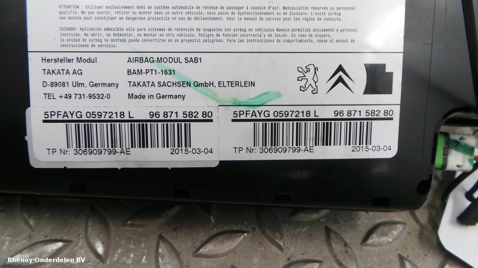 Bekijk Auto-onderdeel AIRBAG RECHTS CITROEN DS4 2015