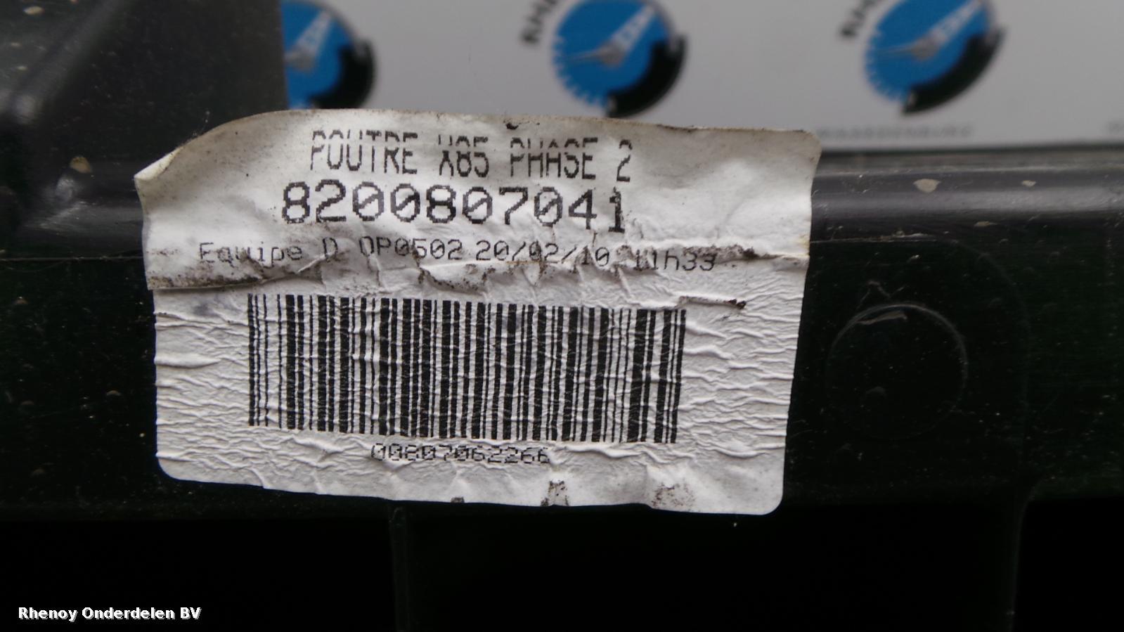 2010 RENAULT CLIO BUMPERBALK ACHTER View Auto part BUMPERBALK ACHTER RENAULT CLIO 2010