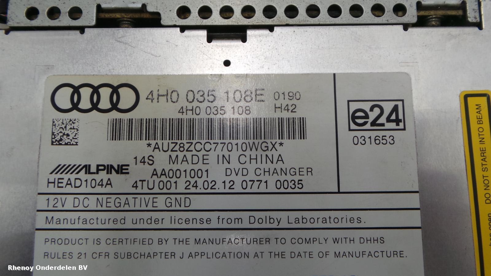 Bekijk Auto-onderdeel CD / DVD / NAVIGATIE SPELER AUDI A7 2012