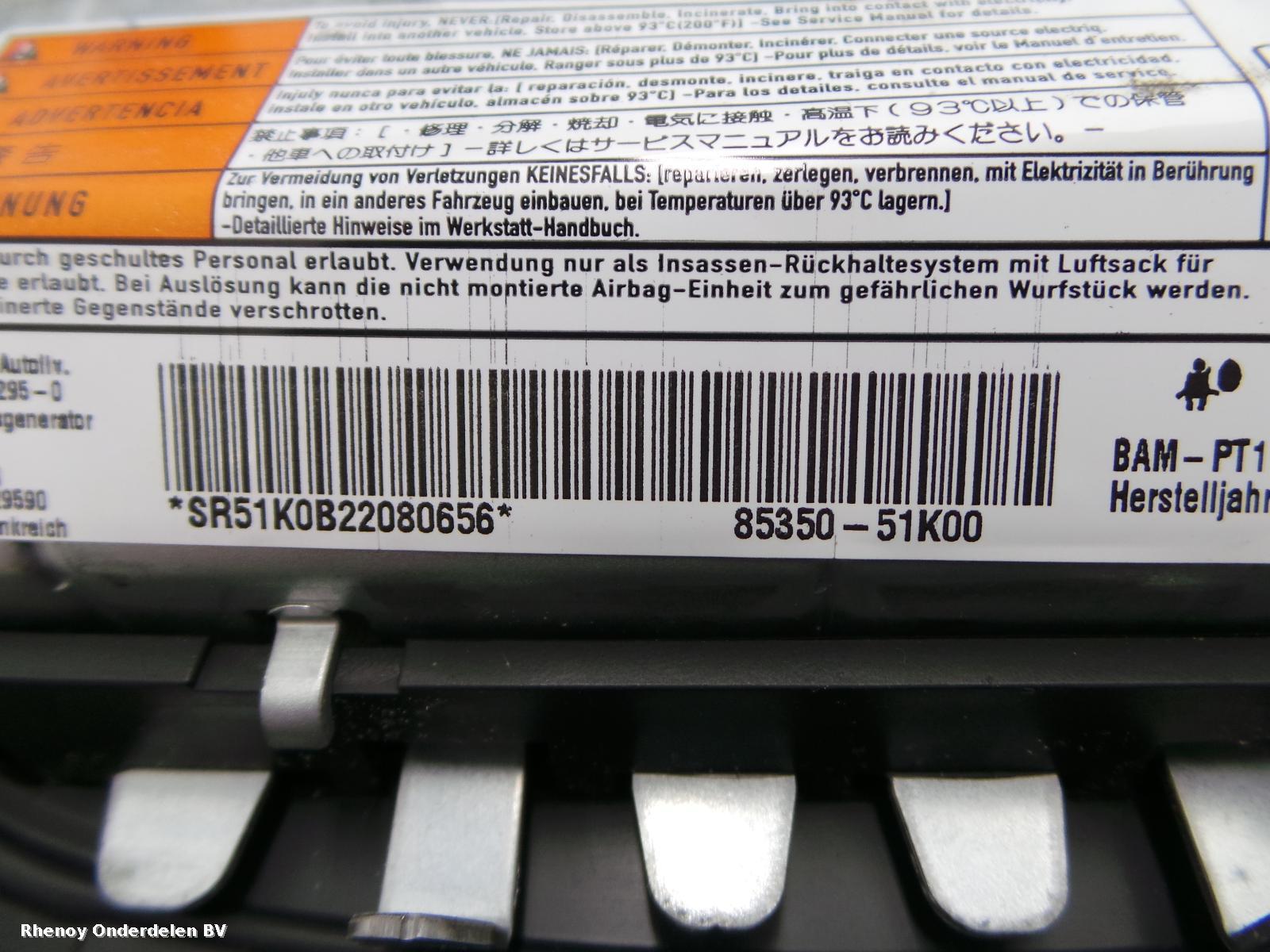 View Auto part AIRBAG RECHTS OPEL / VAUXHALL AGILA 2008