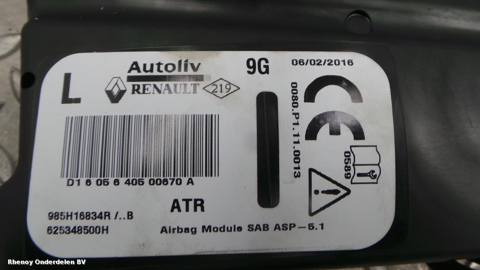 2016 RENAULT CLIO AIRBAG LINKS View Auto part AIRBAG LINKS RENAULT CLIO 2016
