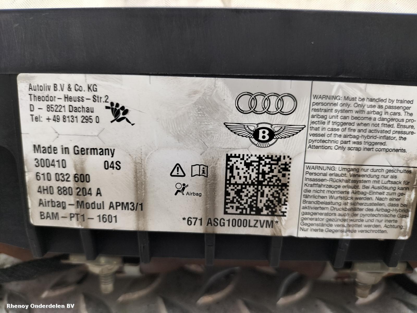 View Auto part AIRBAG SET AUDI A8 2010
