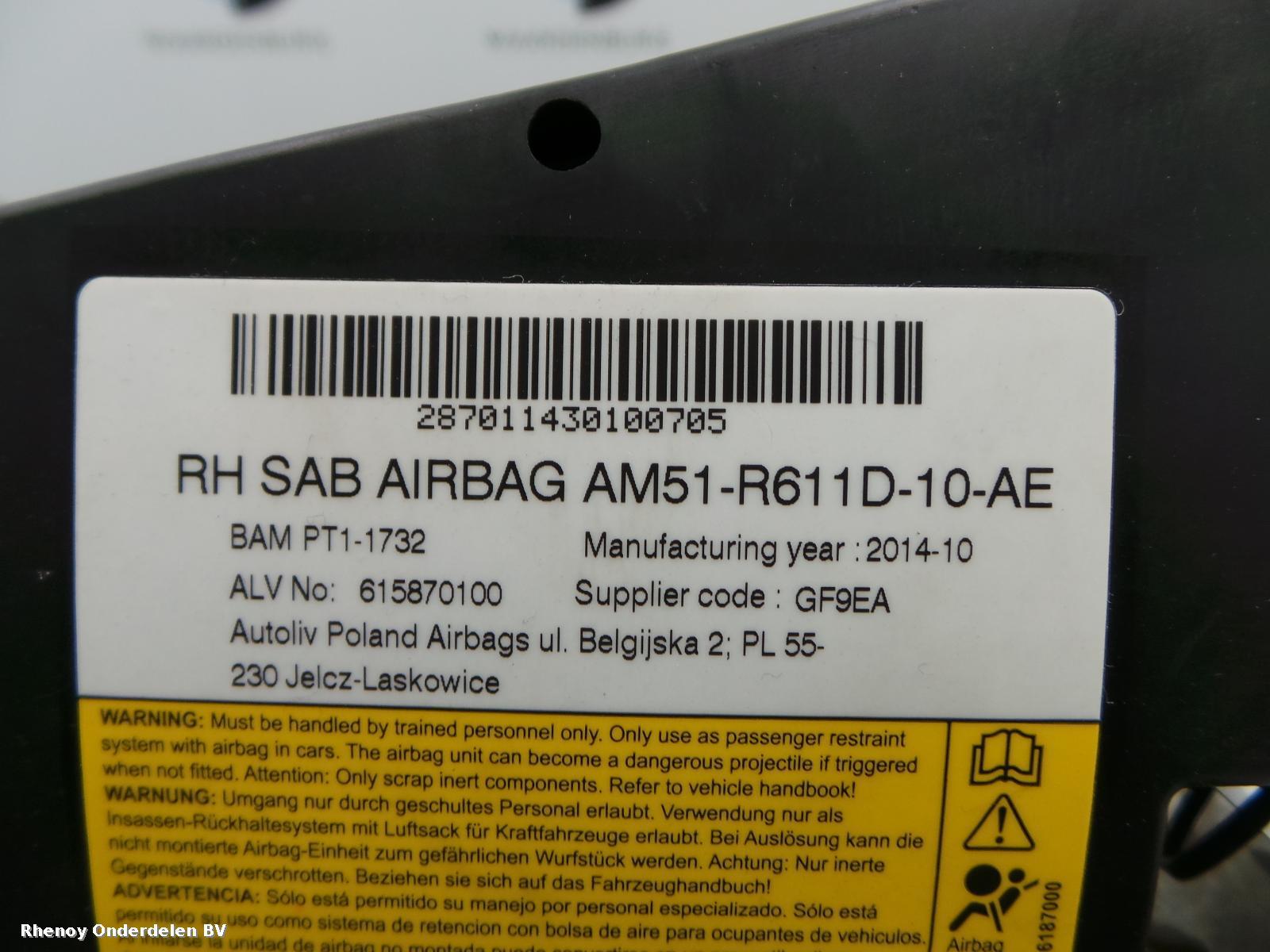 View Auto part AIRBAG RECHTS FORD FOCUS 2014