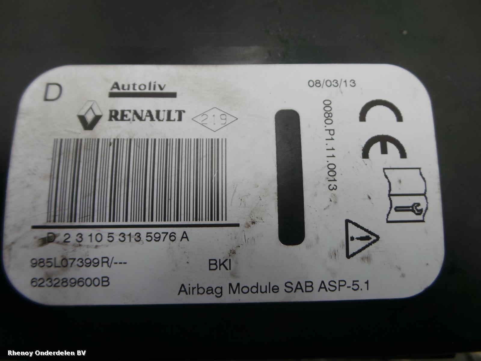 2013 RENAULT MEGANE AIRBAG RECHTS View Auto part AIRBAG RECHTS RENAULT MEGANE 2013