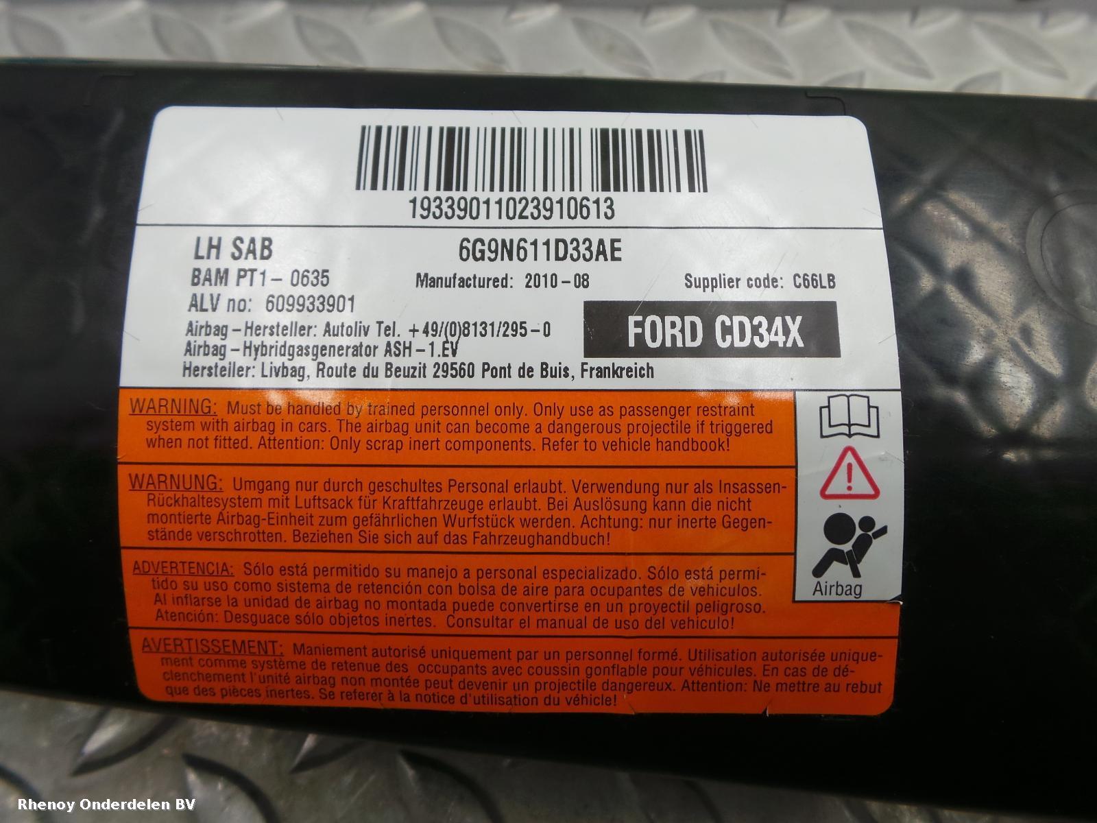 2010 FORD MONDEO AIRBAG LINKS View Auto part AIRBAG LINKS FORD MONDEO 2010