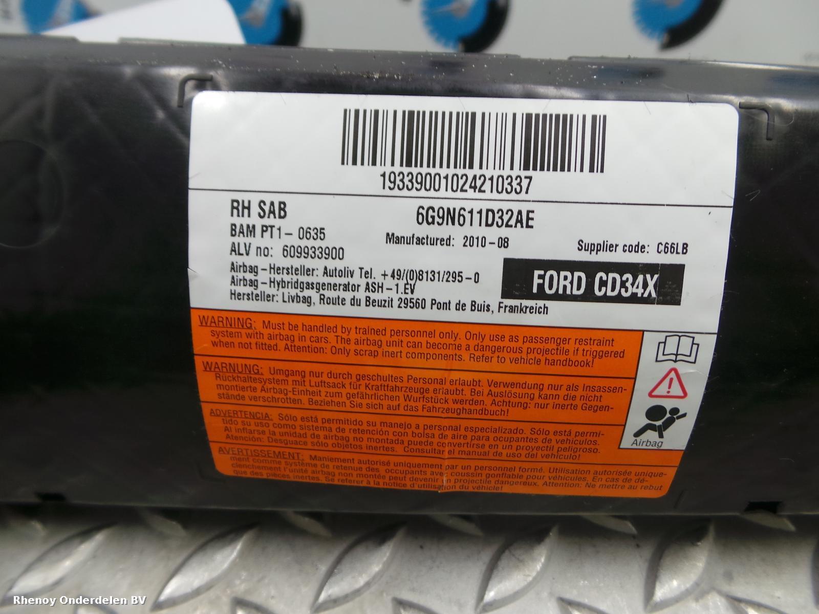 2010 FORD MONDEO AIRBAG RECHTS View Auto part AIRBAG RECHTS FORD MONDEO 2010
