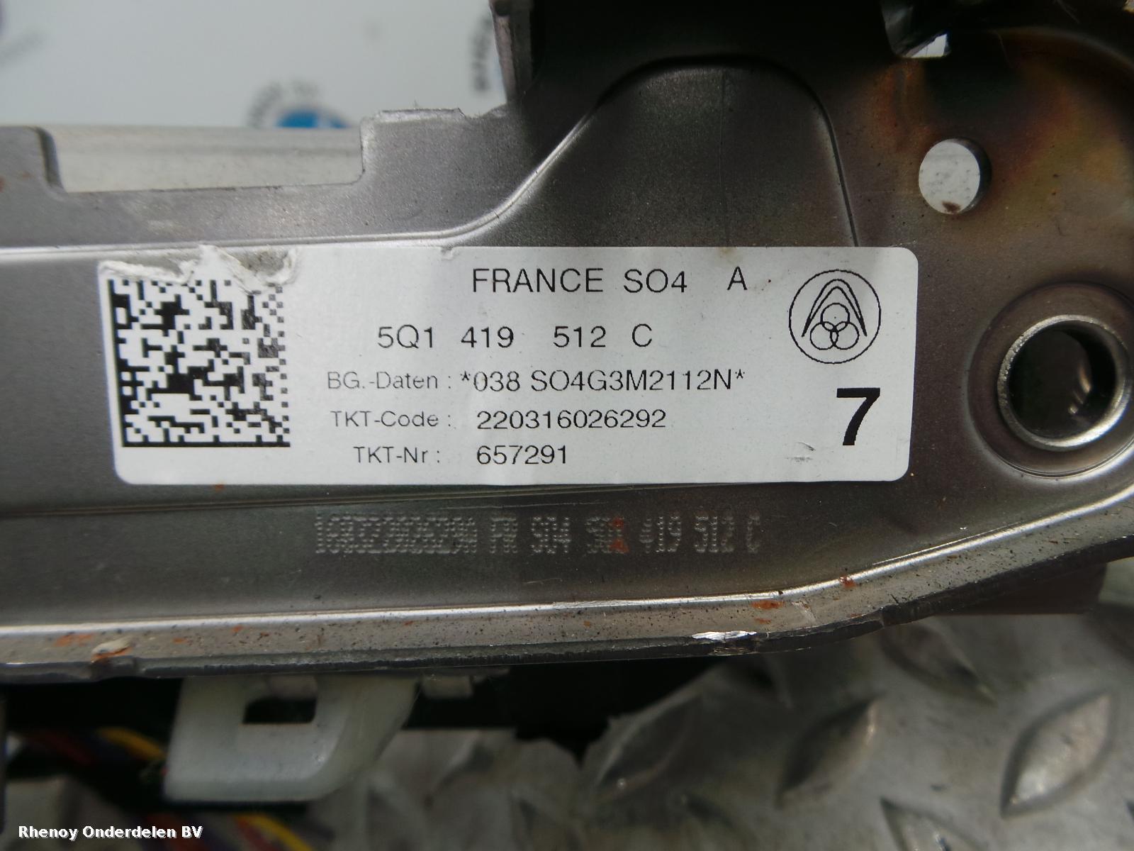 2016 VOLKSWAGEN TOURAN STUURKOLOM View Auto part STUURKOLOM VOLKSWAGEN TOURAN 2016