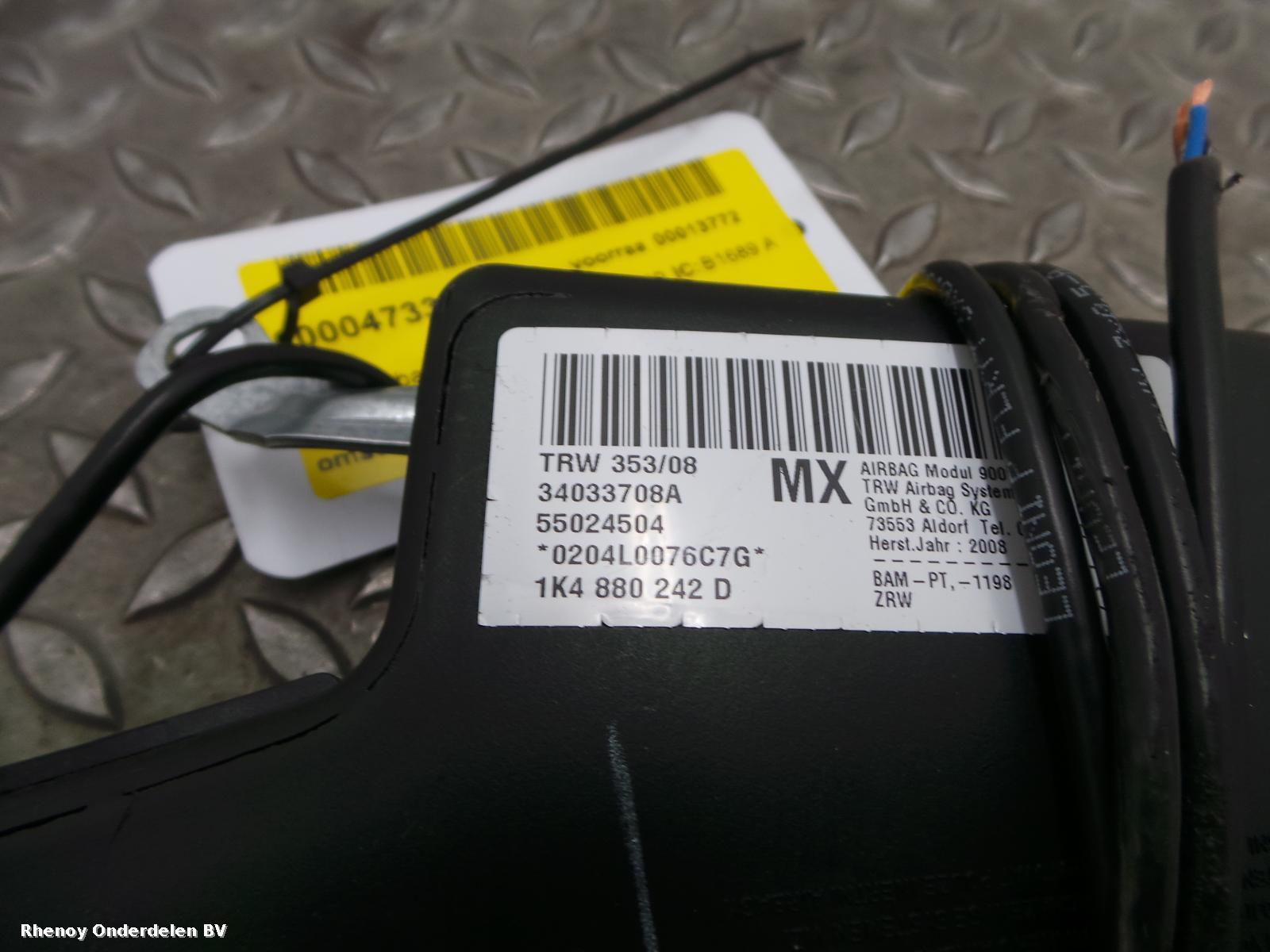 2009 VOLKSWAGEN GOLF AIRBAG RECHTS View Auto part AIRBAG RECHTS VOLKSWAGEN GOLF 2009