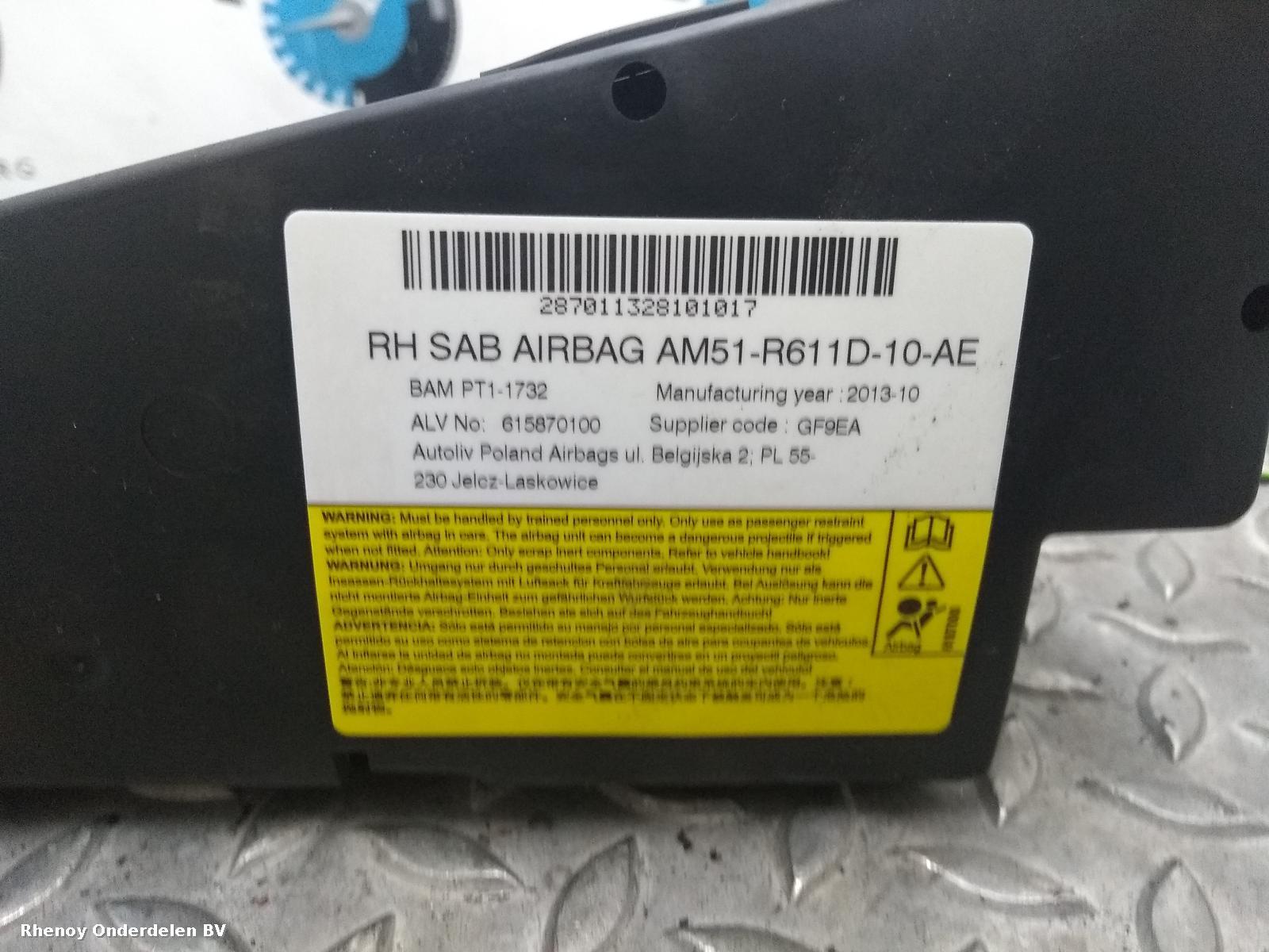 2013 FORD FOCUS AIRBAG RECHTS View Auto part AIRBAG RECHTS FORD FOCUS 2013