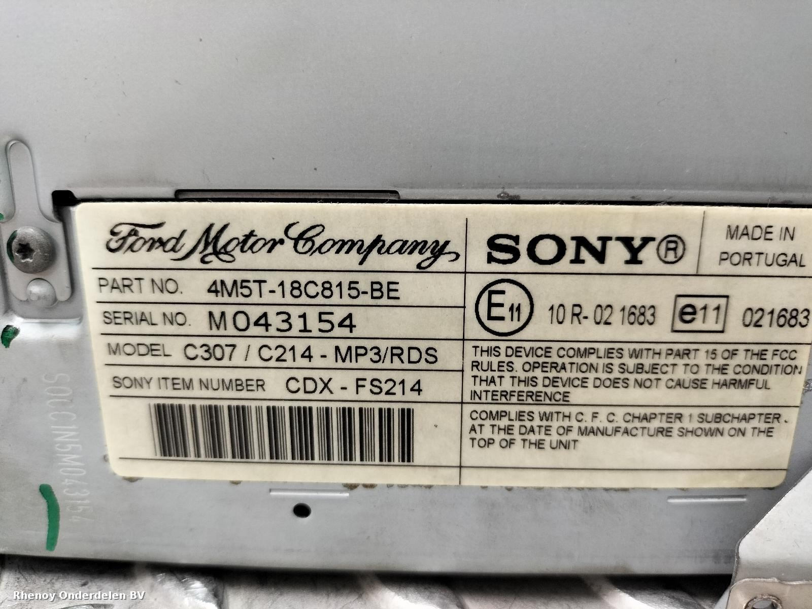 View Auto part RADIO FORD FOCUS 2005