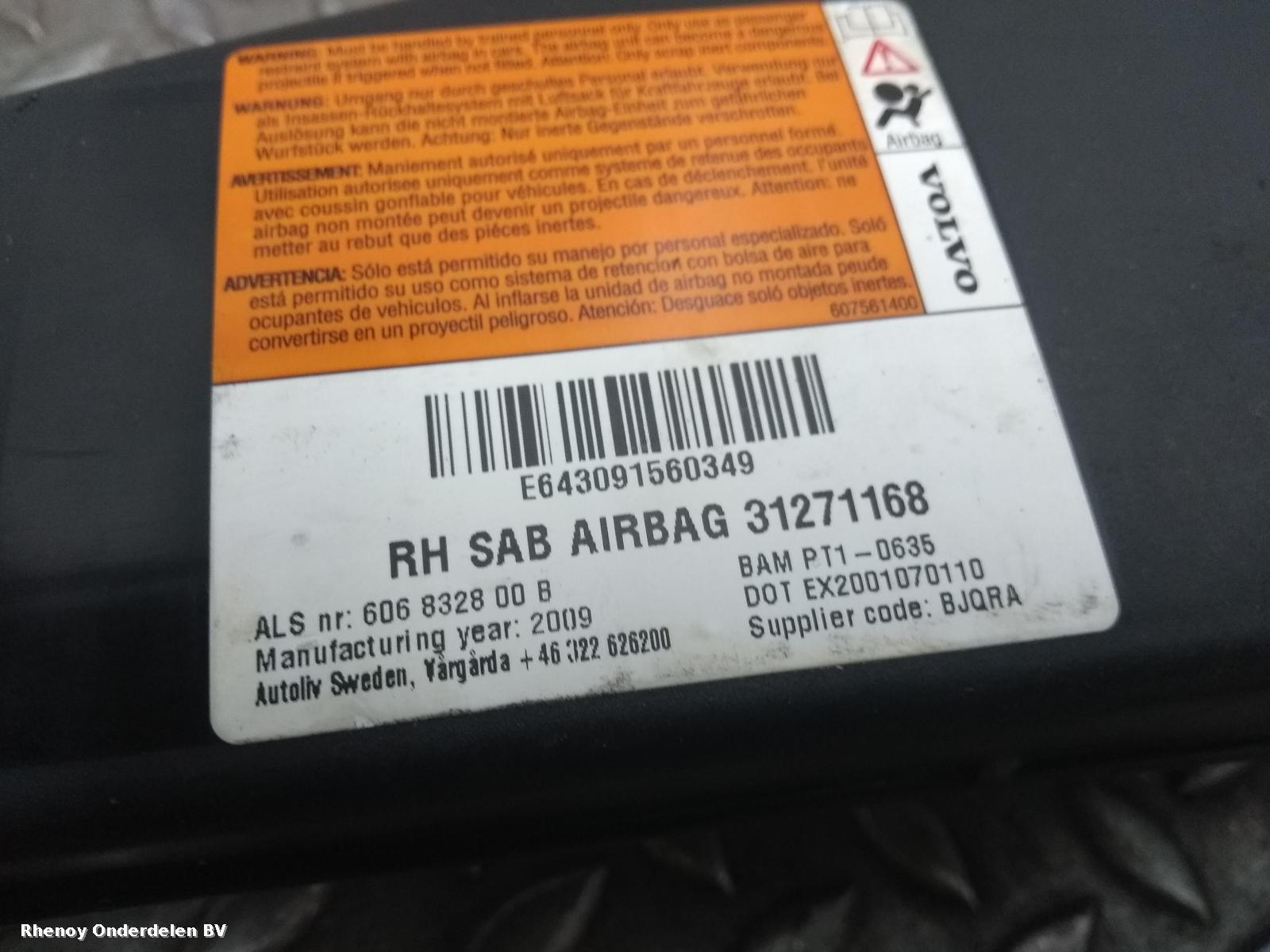 View Auto part AIRBAG RECHTS VOLVO XC60 2009