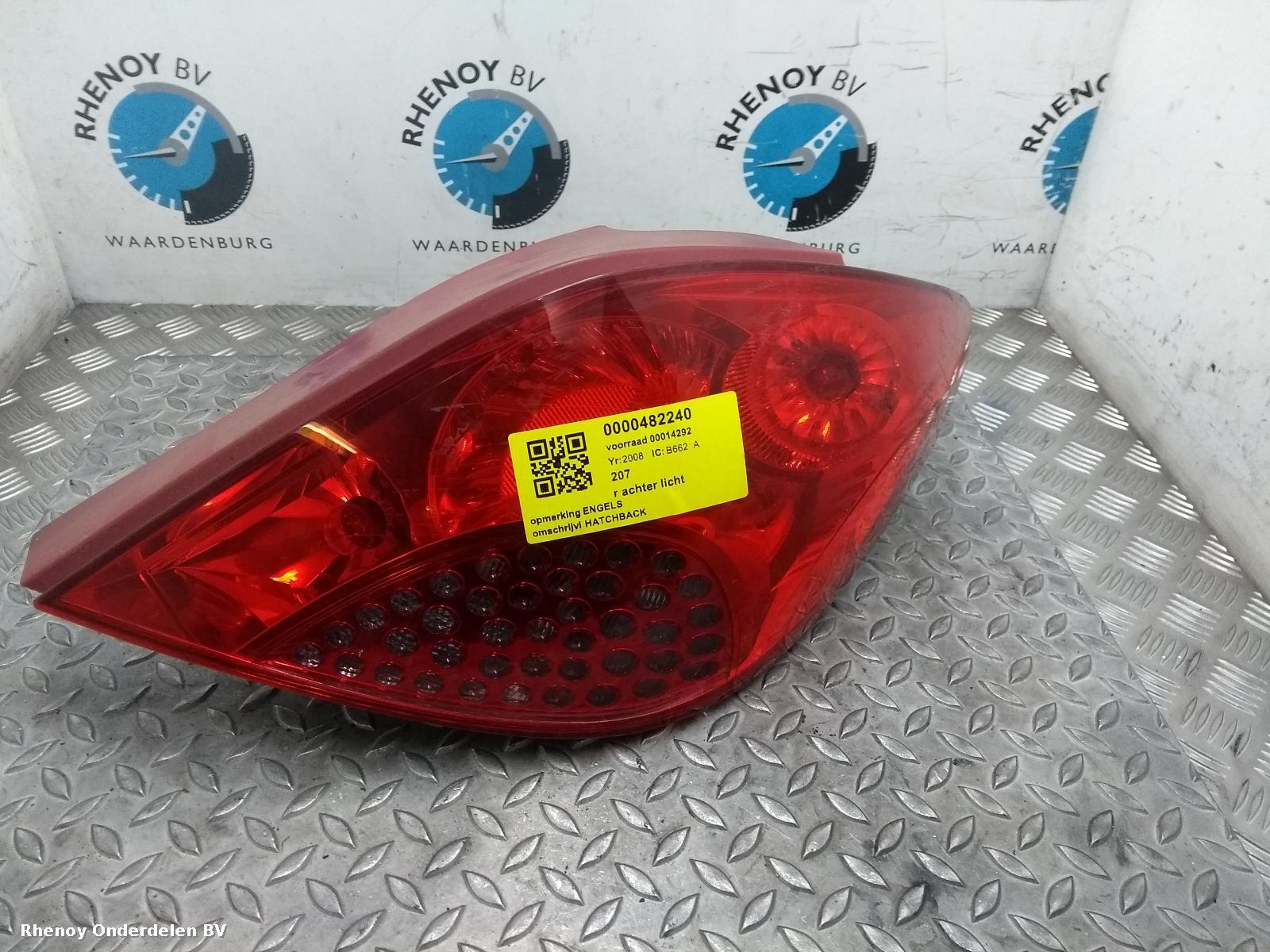 Bekijk Auto-onderdeel ACHTERLICHT R PEUGEOT 207 2008