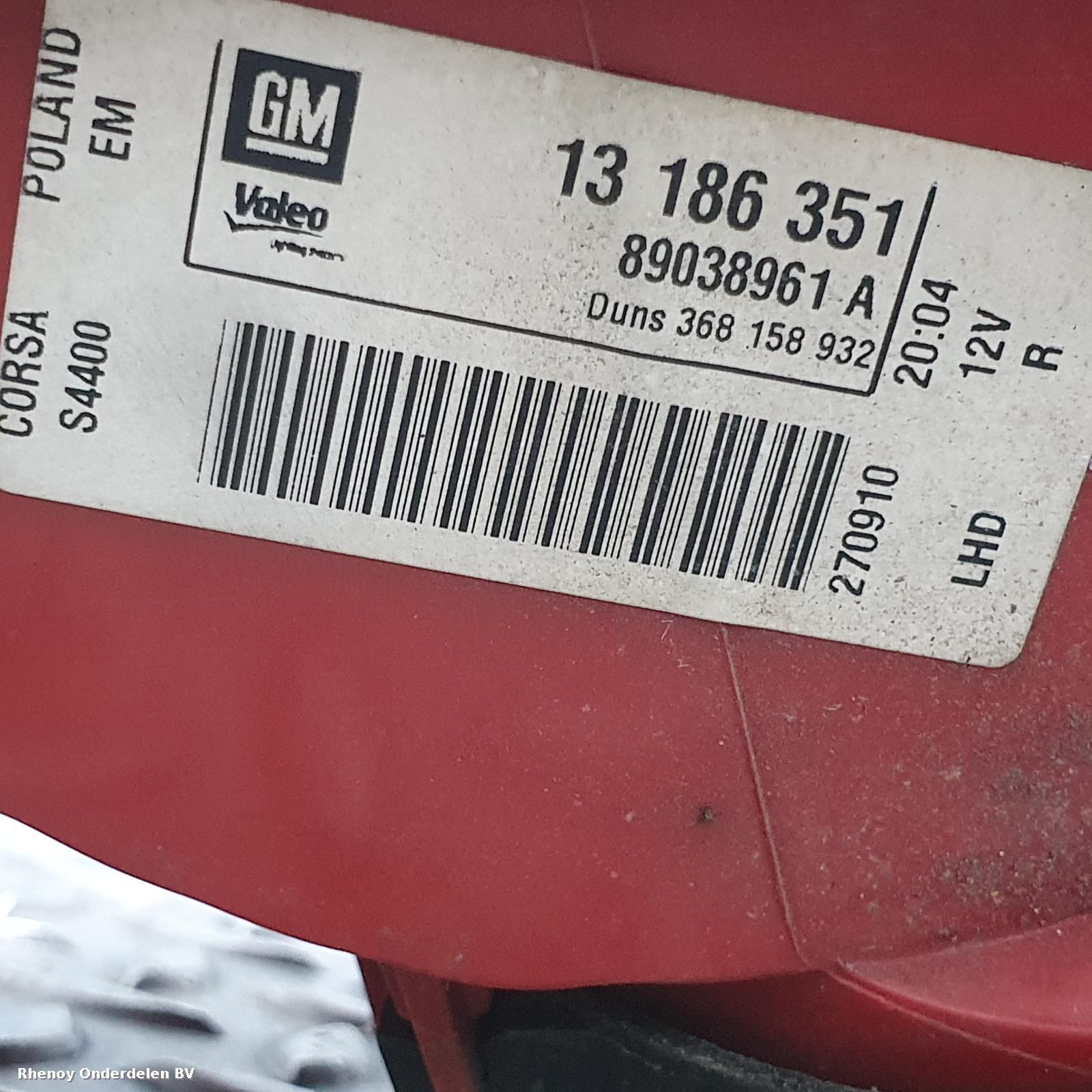 View Auto part ACHTERLICHT R OPEL / VAUXHALL CORSA 2010