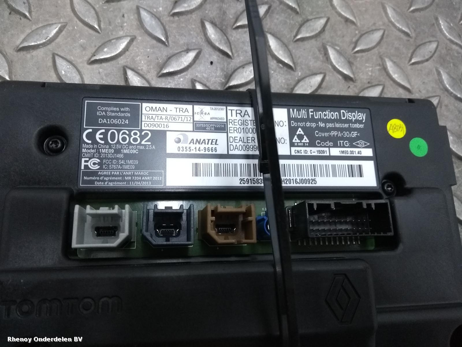 2016 RENAULT TRAFIC INFORMATIE DISPLAY View Auto part INFORMATIE DISPLAY RENAULT TRAFIC 2016