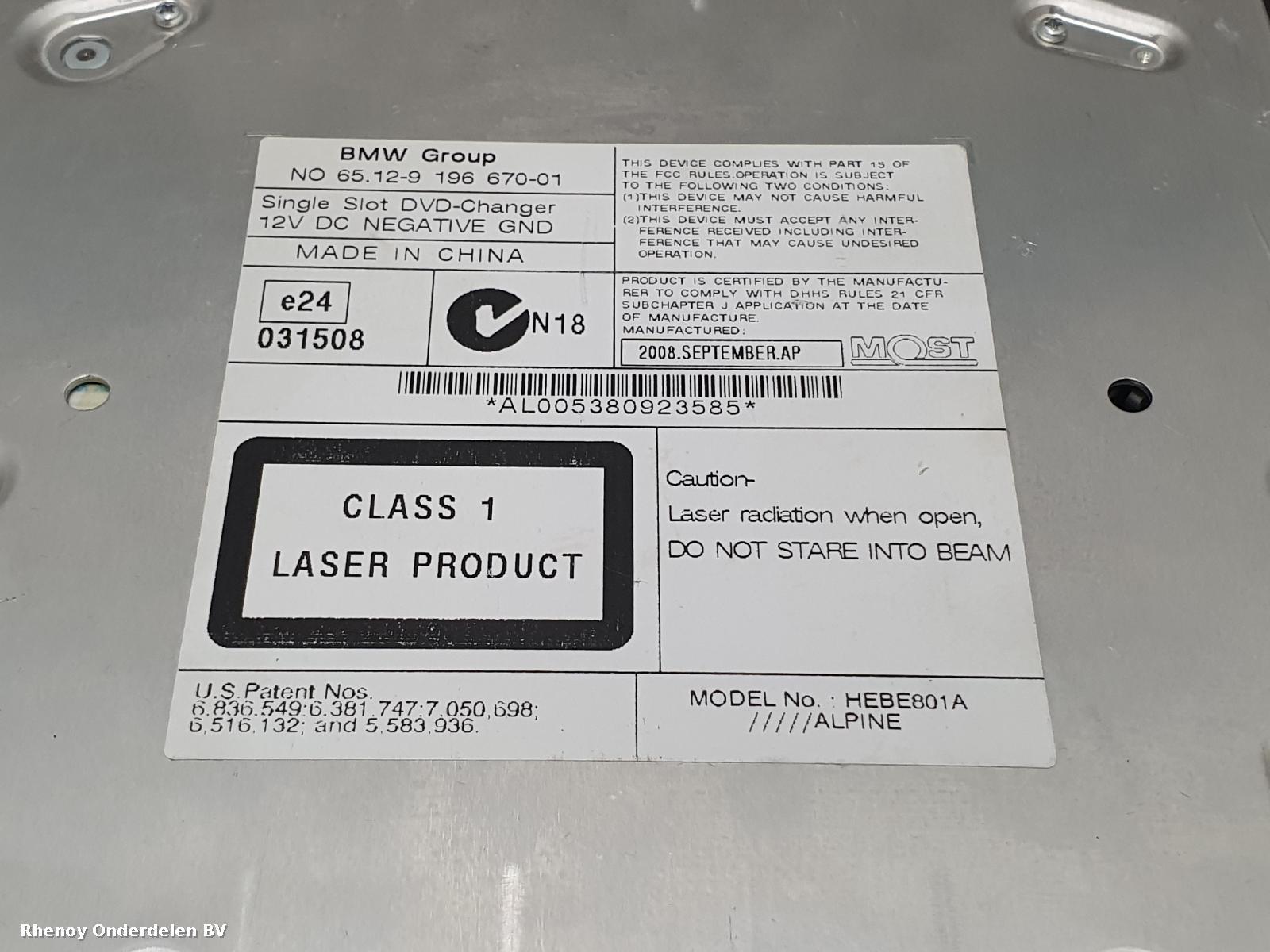 View Auto part CD Changer BMW 7 SERIES 2009