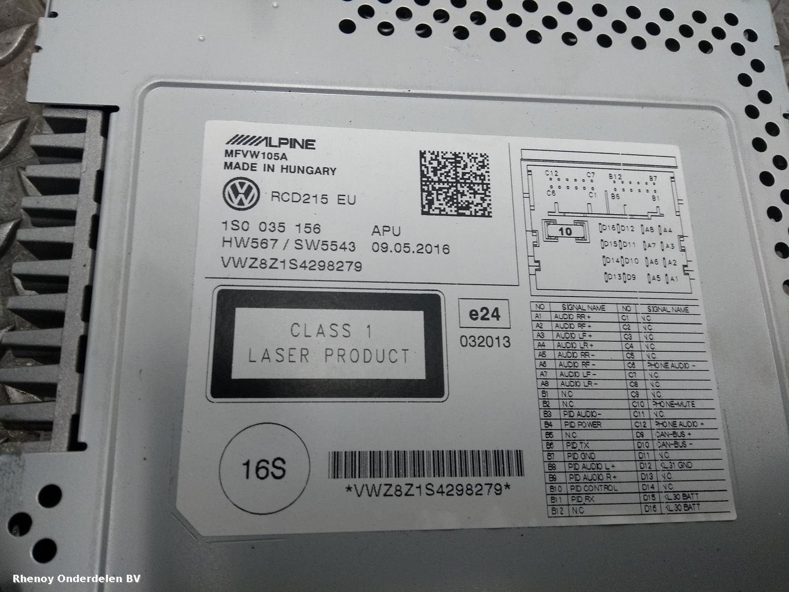 View Auto part RADIO VOLKSWAGEN UP 2015