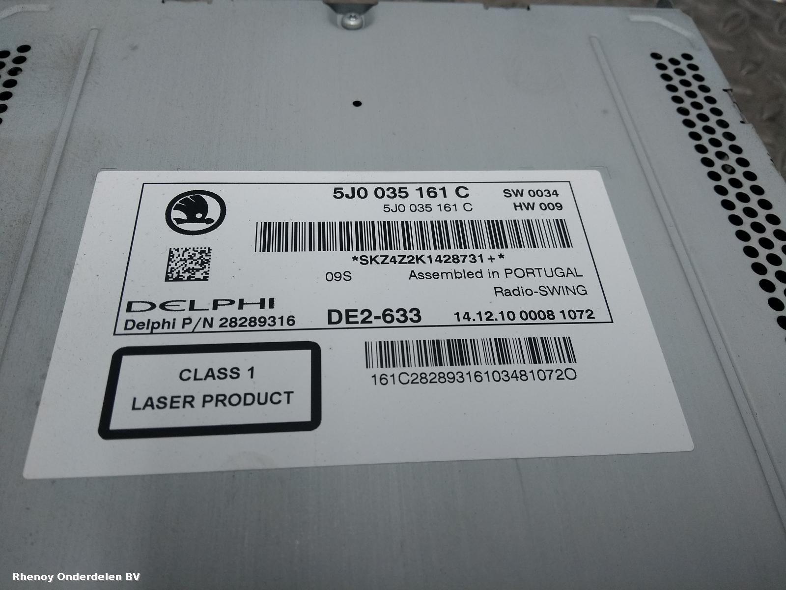 View Auto part RADIO SKODA FABIA 2011