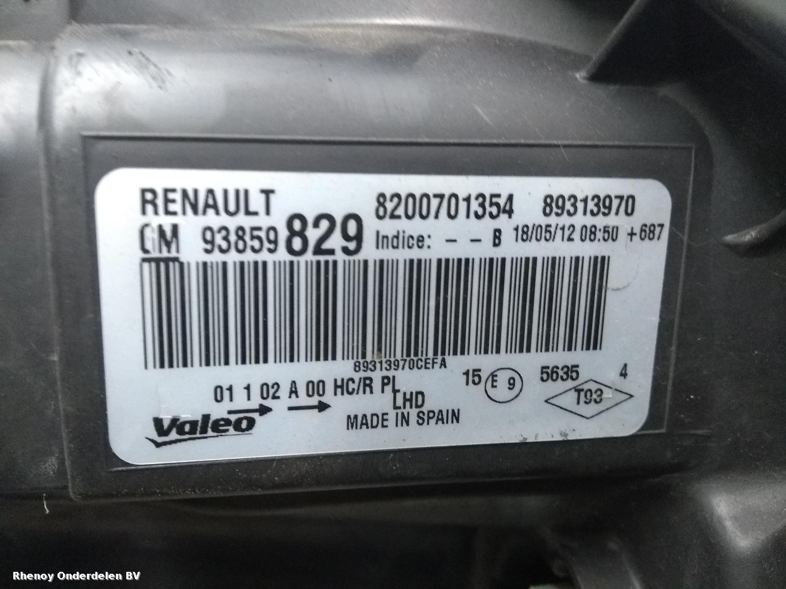 2012 RENAULT TRAFIC KOPLAMP L View Auto part KOPLAMP L RENAULT TRAFIC 2012