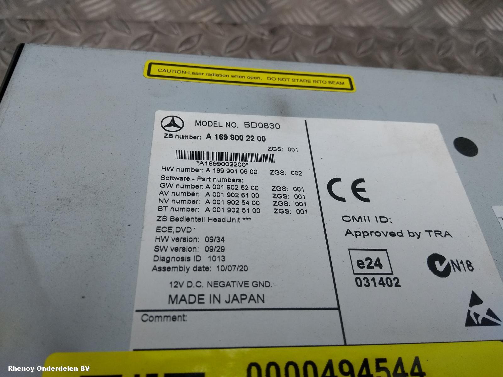 View Auto part NAVIGATIE MERCEDES A CLASS 2010