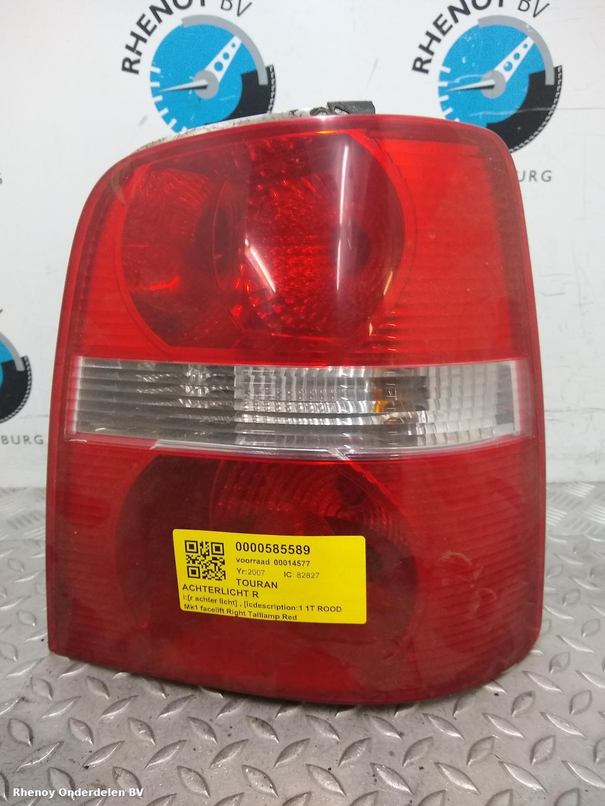 Bekijk Auto-onderdeel ACHTERLICHT R VOLKSWAGEN TOURAN 2006