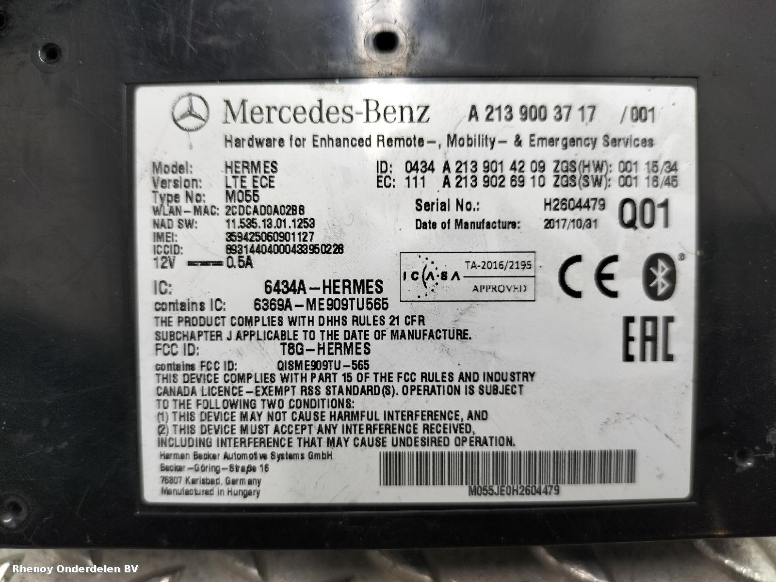 2018 MERCEDES E CLASS OVERIGE View Auto part OVERIGE MERCEDES E CLASS 2018