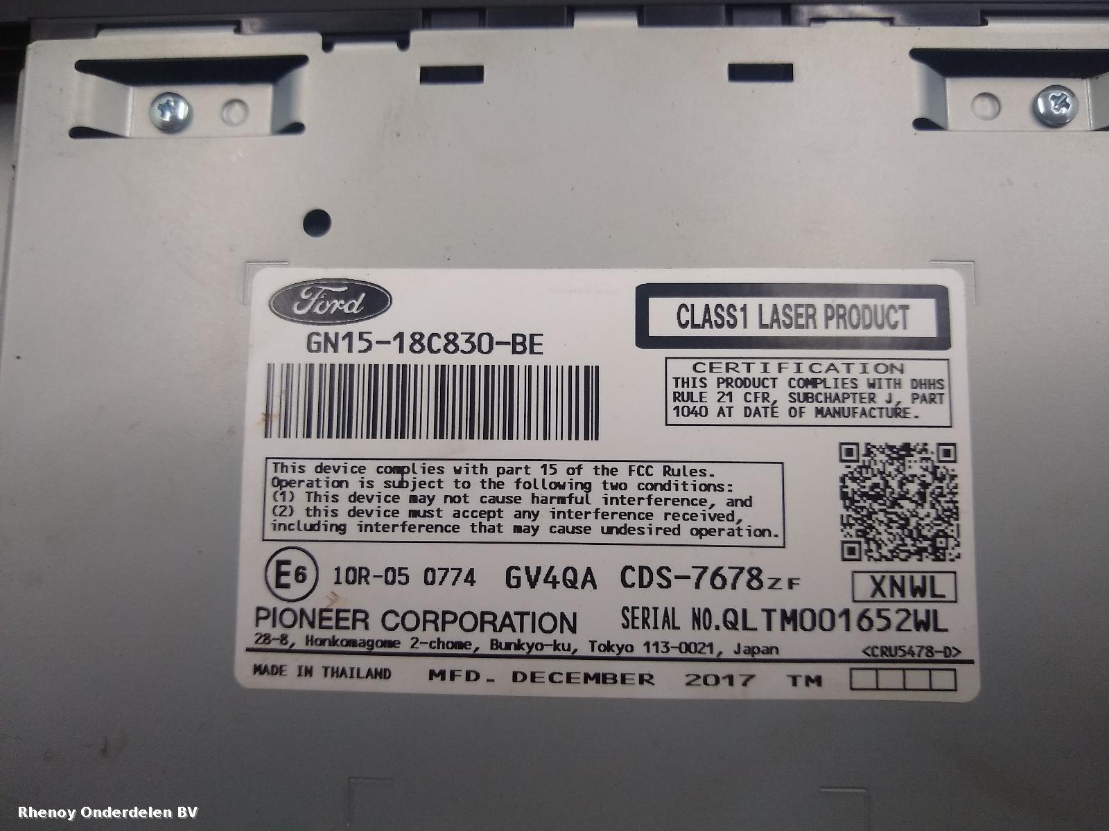2018 FORD ECOSPORT RADIO View Auto part RADIO FORD ECOSPORT 2018