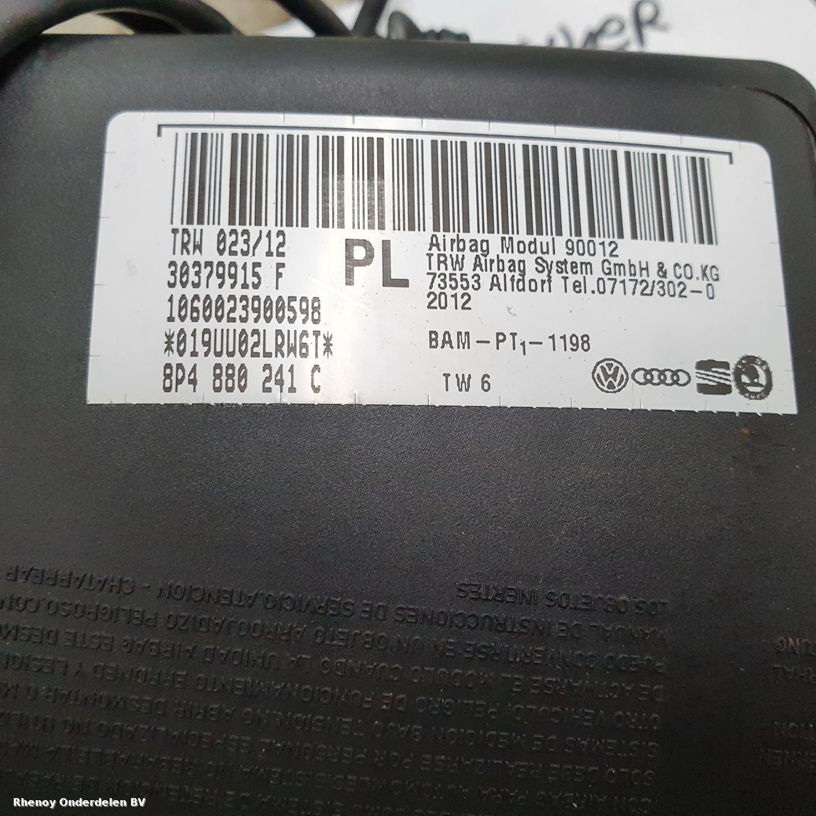 2012 AUDI A3 AIRBAG LINKS View Auto part AIRBAG LINKS AUDI A3 2012