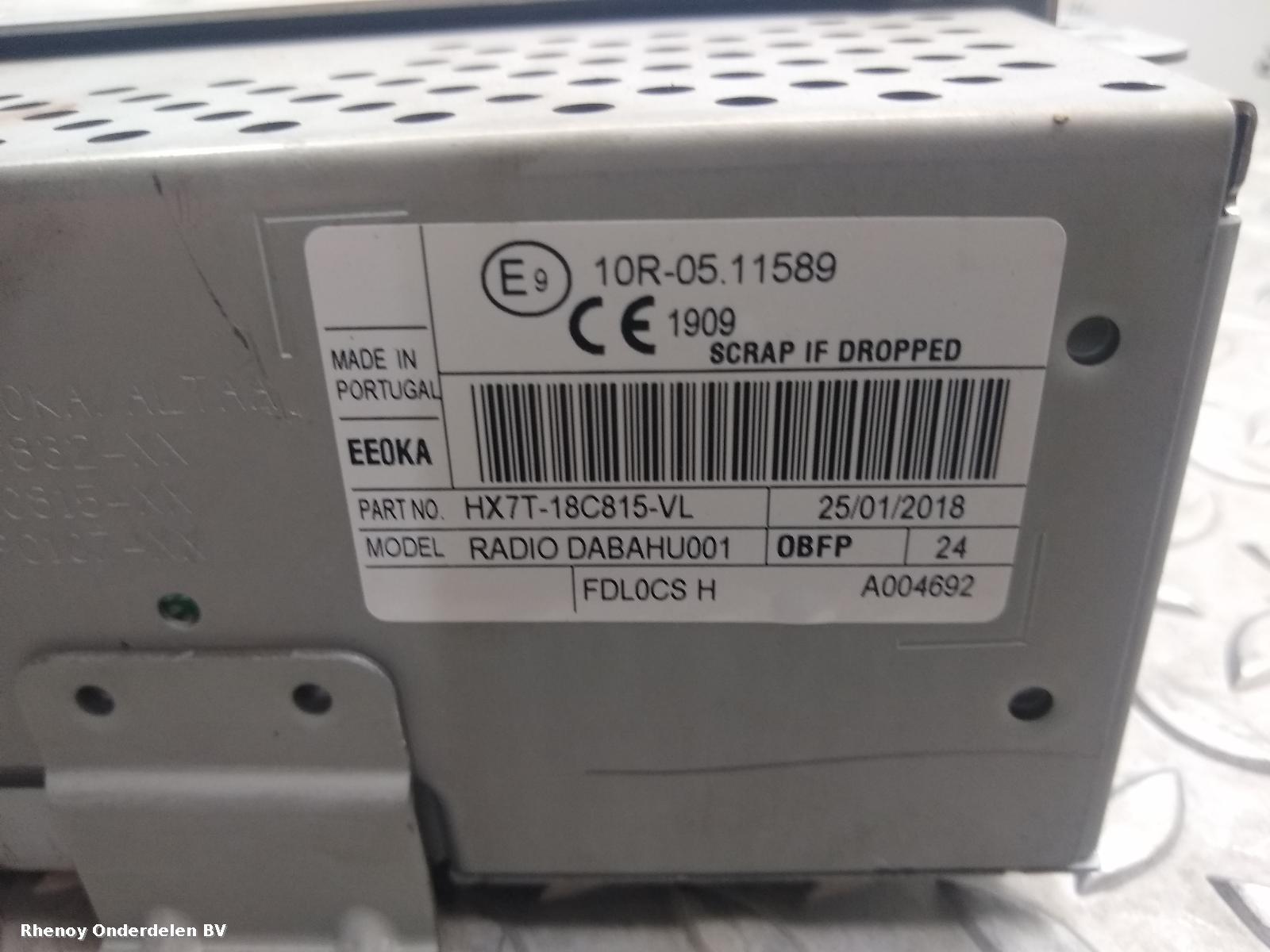 2018 FORD ECOSPORT RADIO View Auto part RADIO FORD ECOSPORT 2018