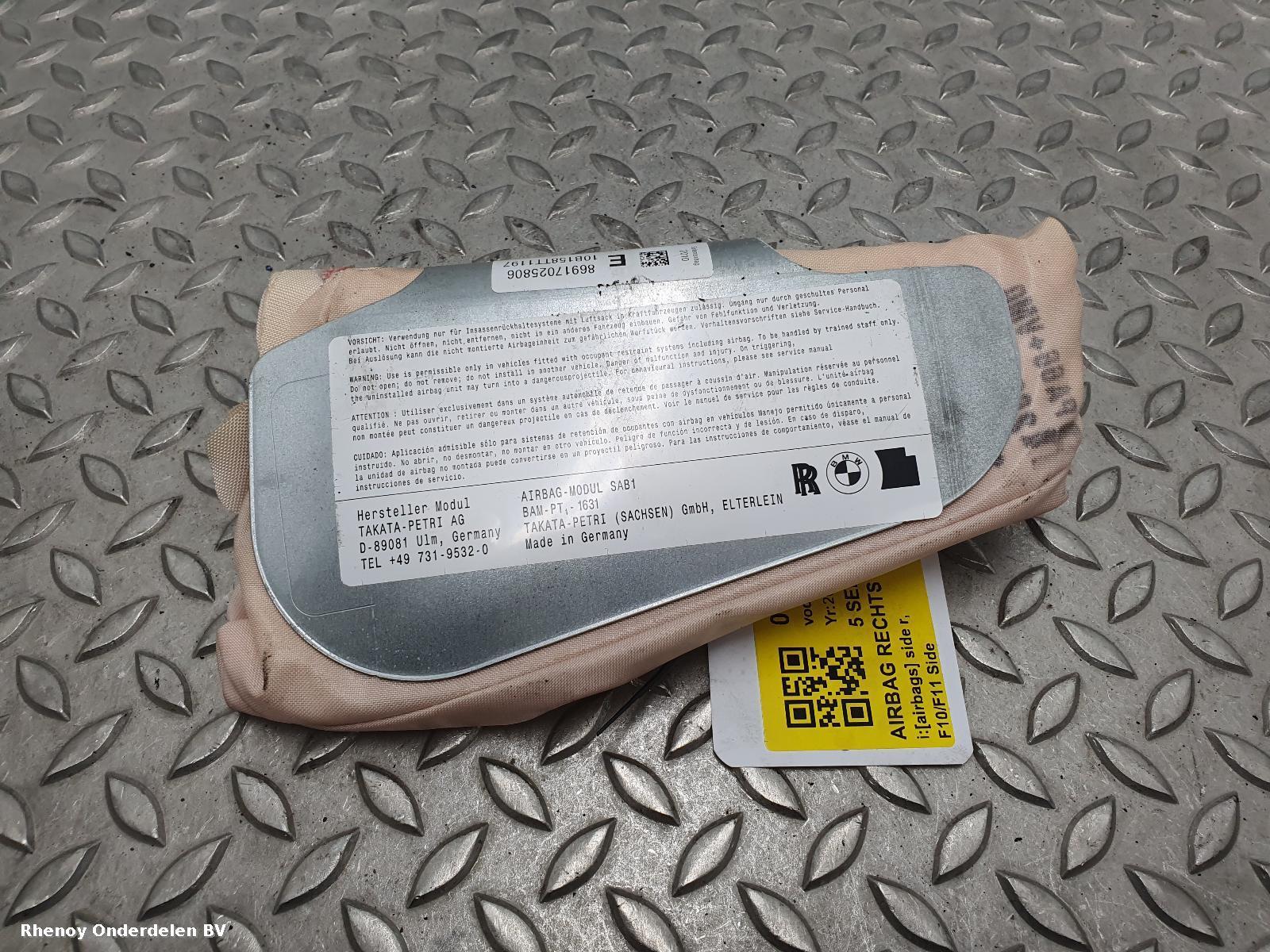 View Auto part R Air Bag BMW 5 SERIES 2010