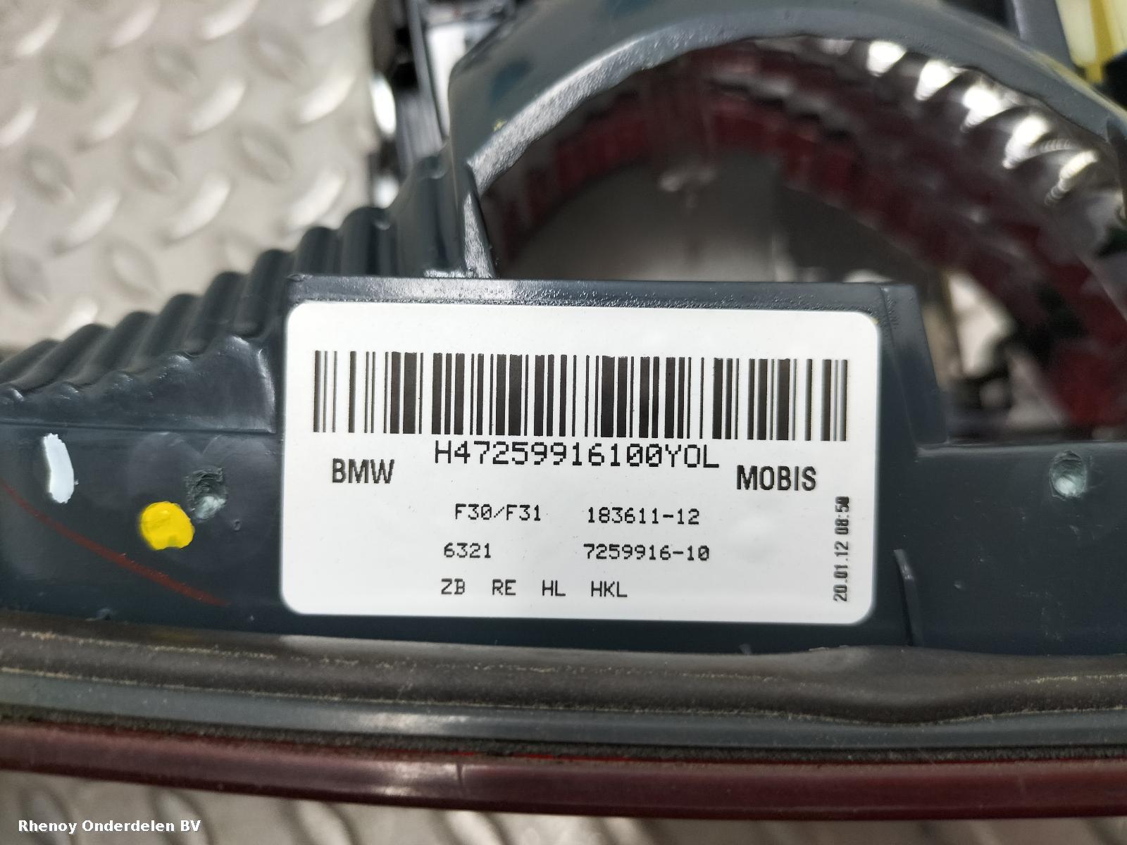 2012 BMW 3 SERIES ACHTERLICHT R View Auto part ACHTERLICHT R BMW 3 SERIES 2012