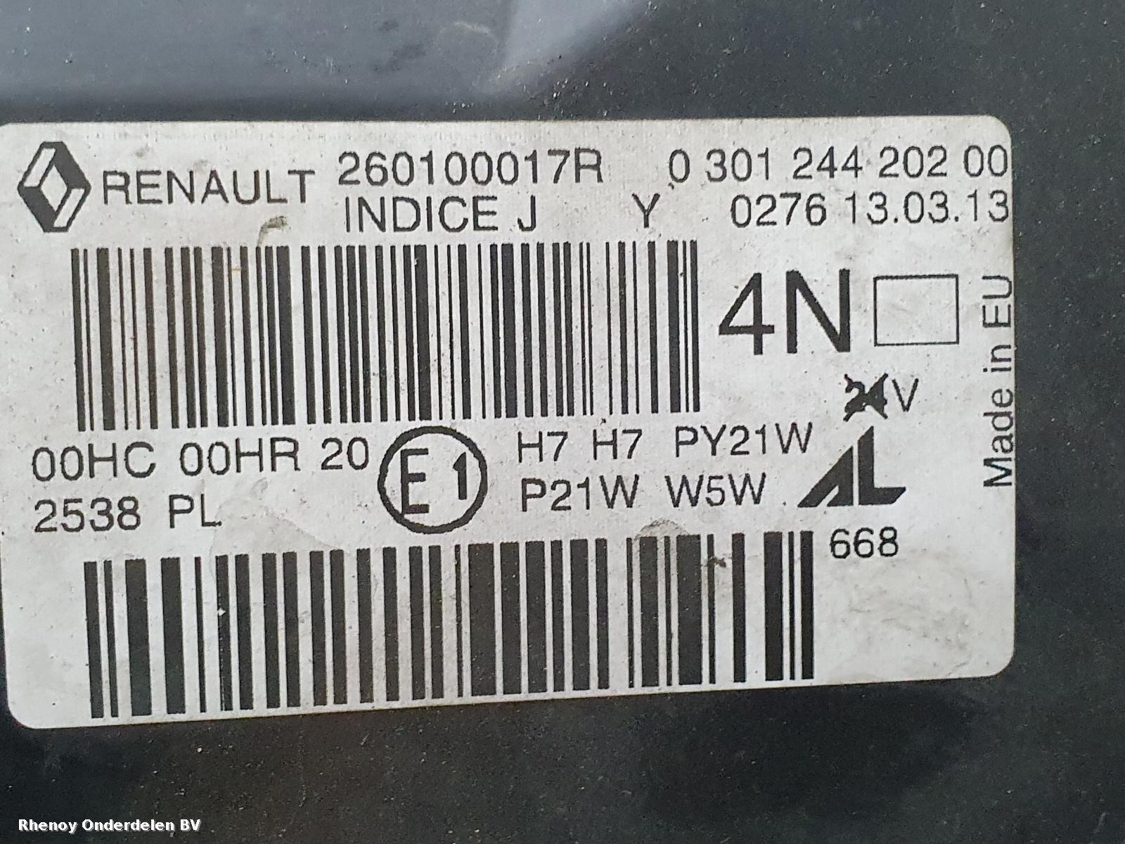 2013 RENAULT MEGANE KOPLAMP R View Auto part KOPLAMP R RENAULT MEGANE 2013