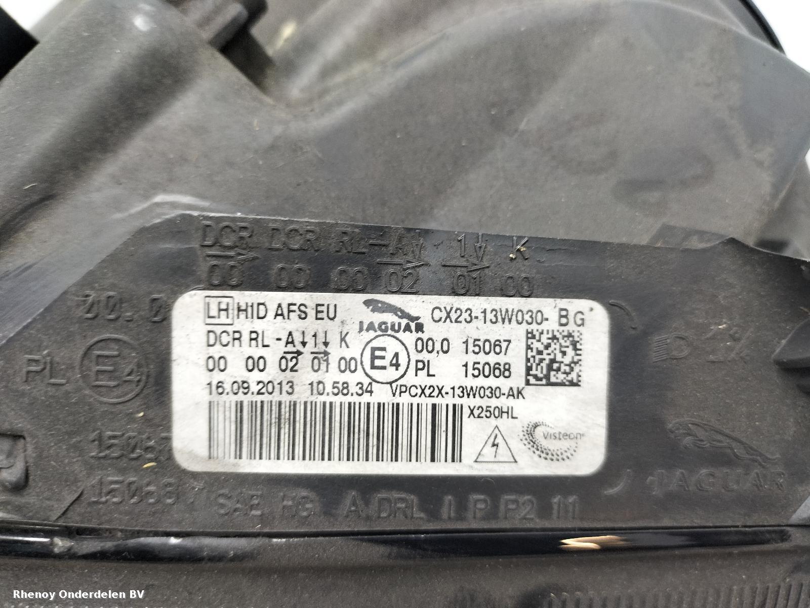 2013 JAGUAR XF KOPLAMP L View Auto part KOPLAMP L JAGUAR XF 2013