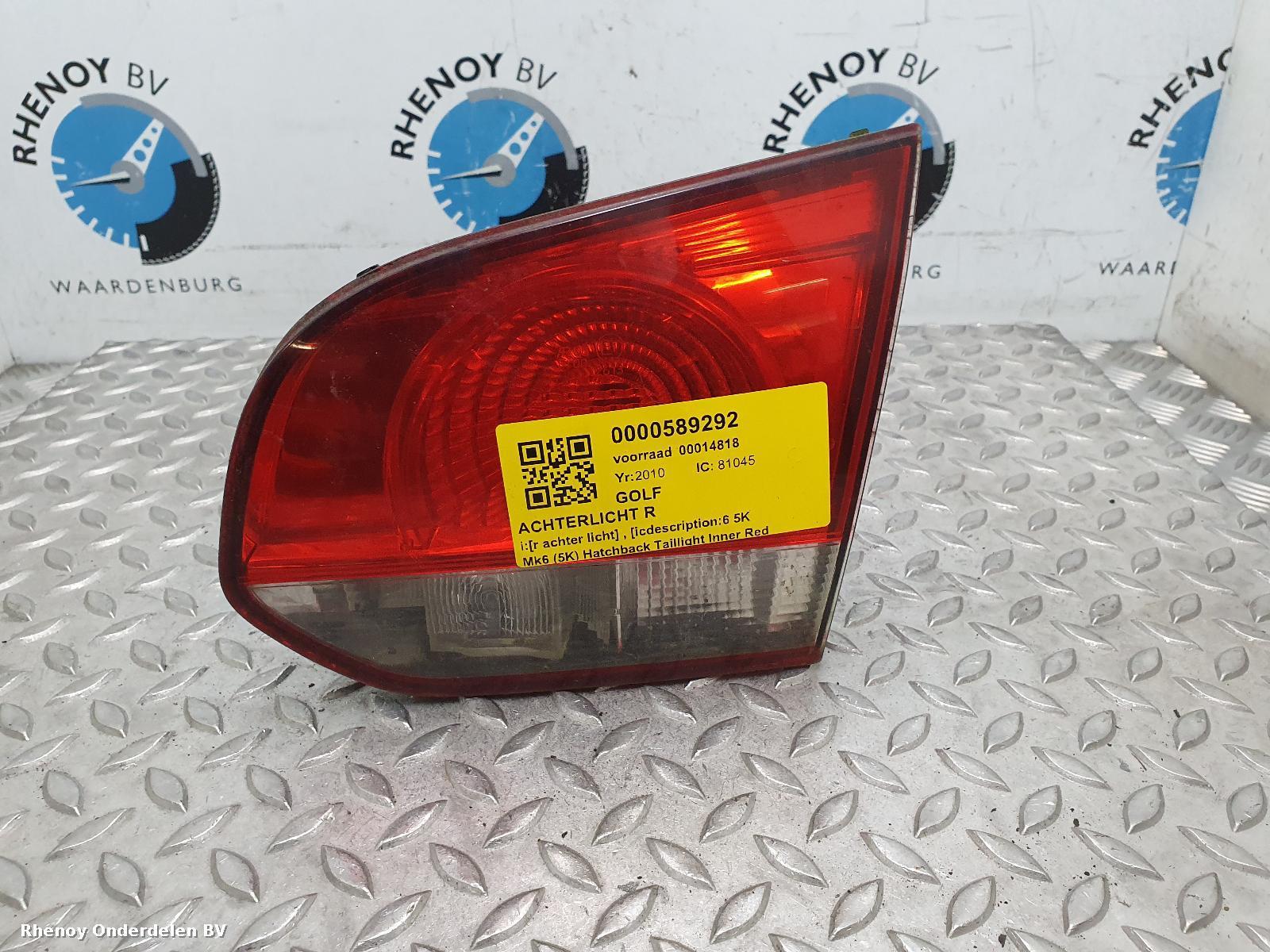 View Auto part R Taillight VOLKSWAGEN GOLF 2010