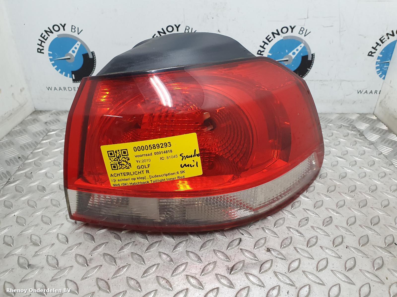 View Auto part R Taillight VOLKSWAGEN GOLF 2010