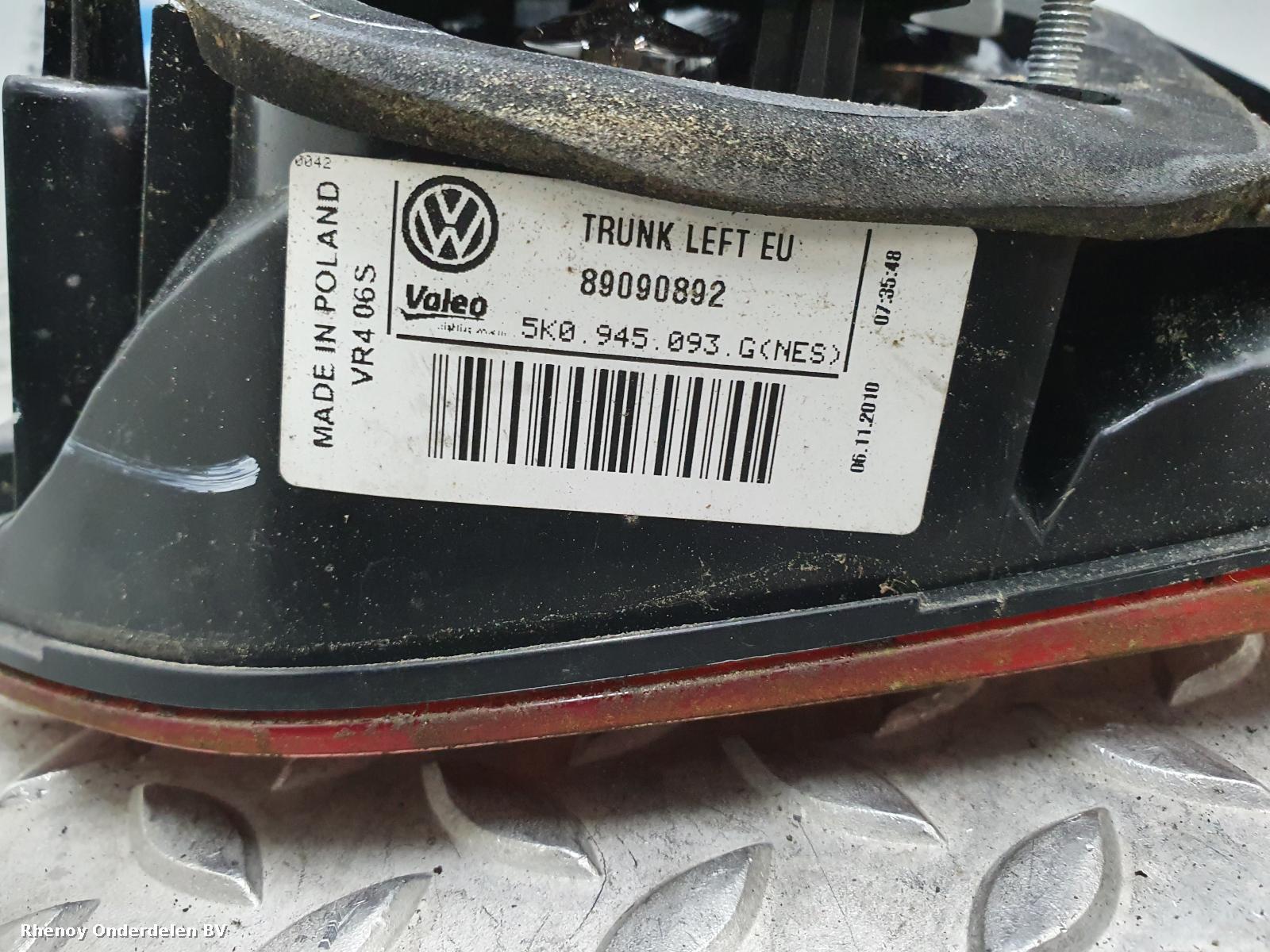 2010 VOLKSWAGEN GOLF ACHTERLICHT L View Auto part ACHTERLICHT L VOLKSWAGEN GOLF 2010